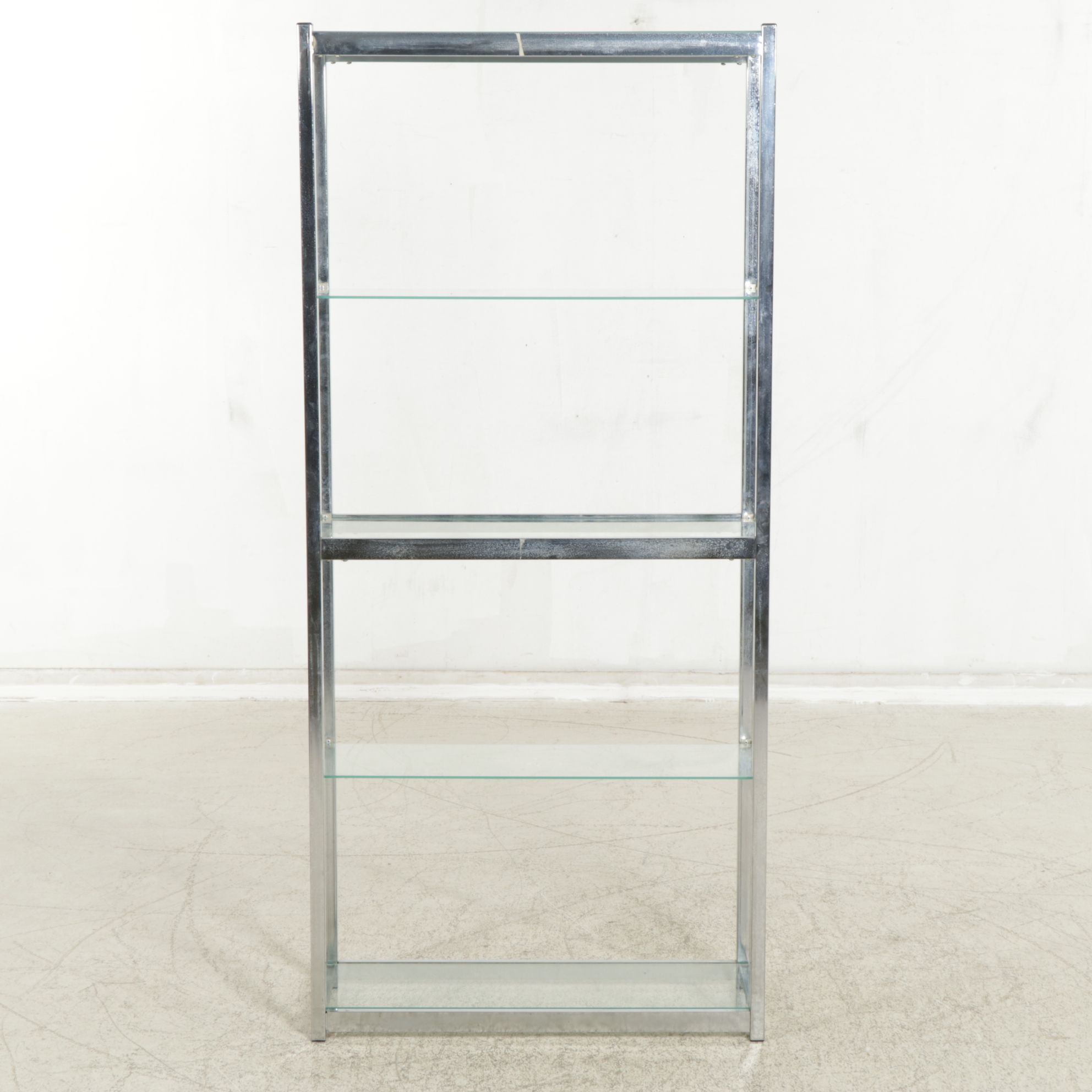 Modernist Chrome Finished Display Shelf