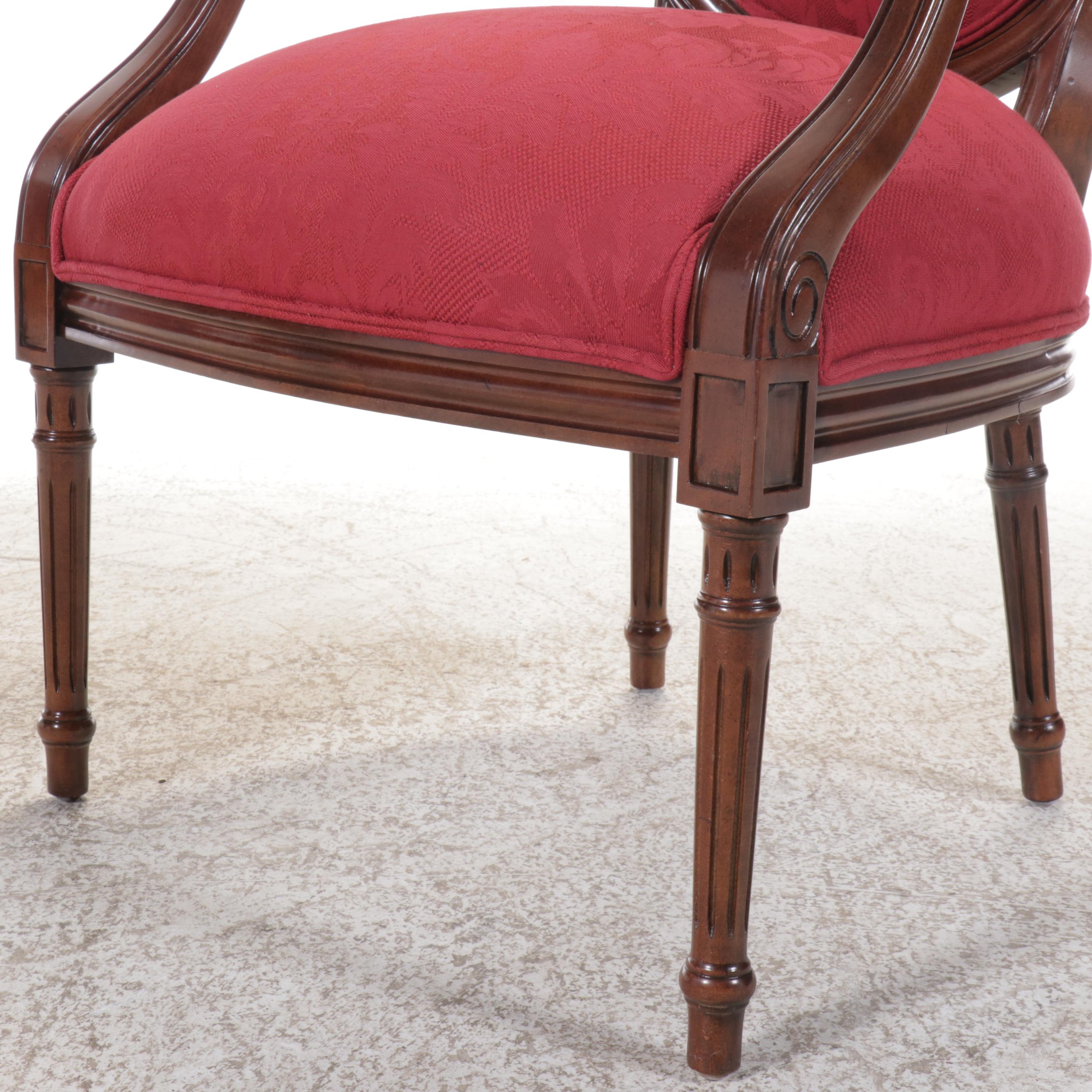 Pair of Century Furniture Louis XVI Style Cameo Back Armchairs