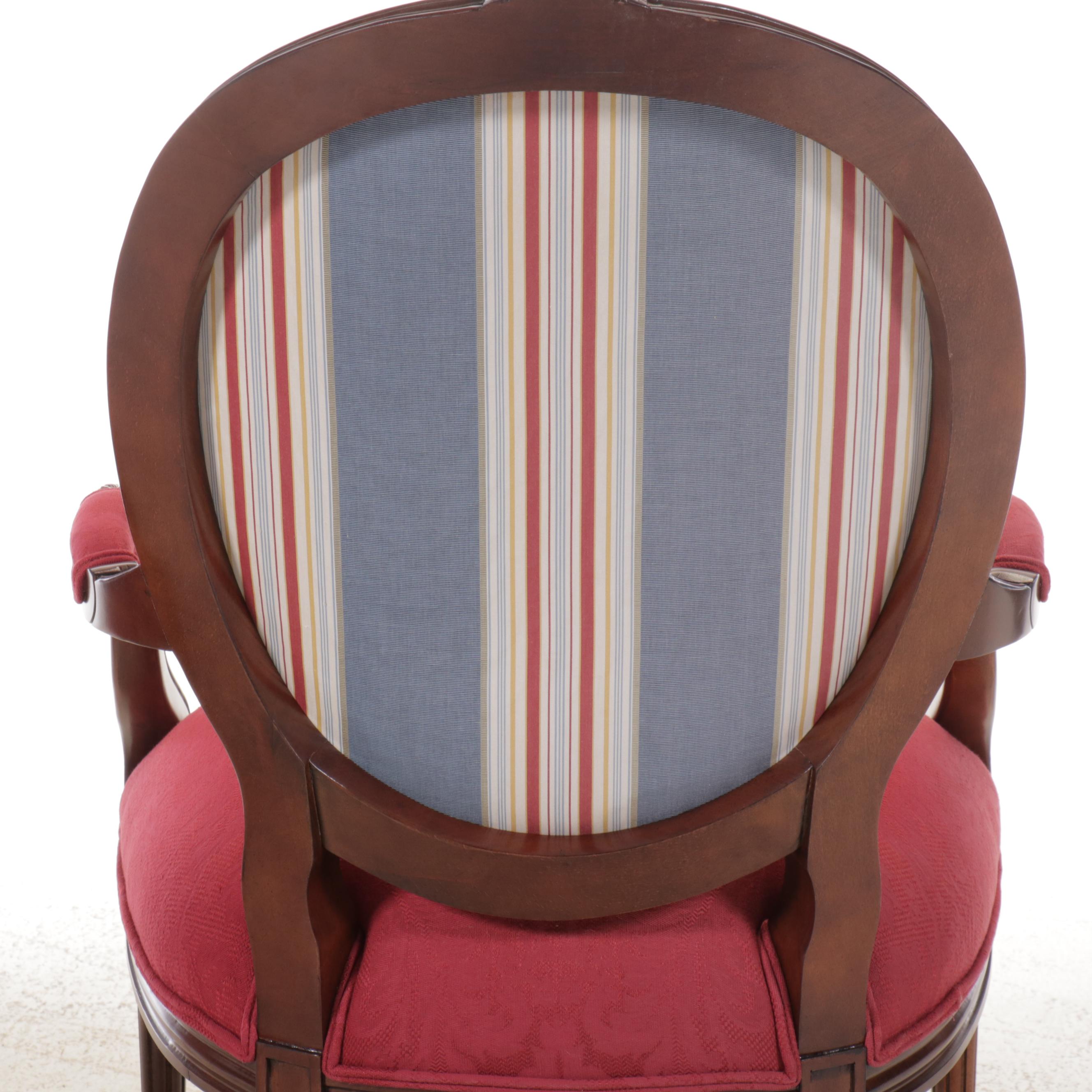 Pair of Century Furniture Louis XVI Style Cameo Back Armchairs