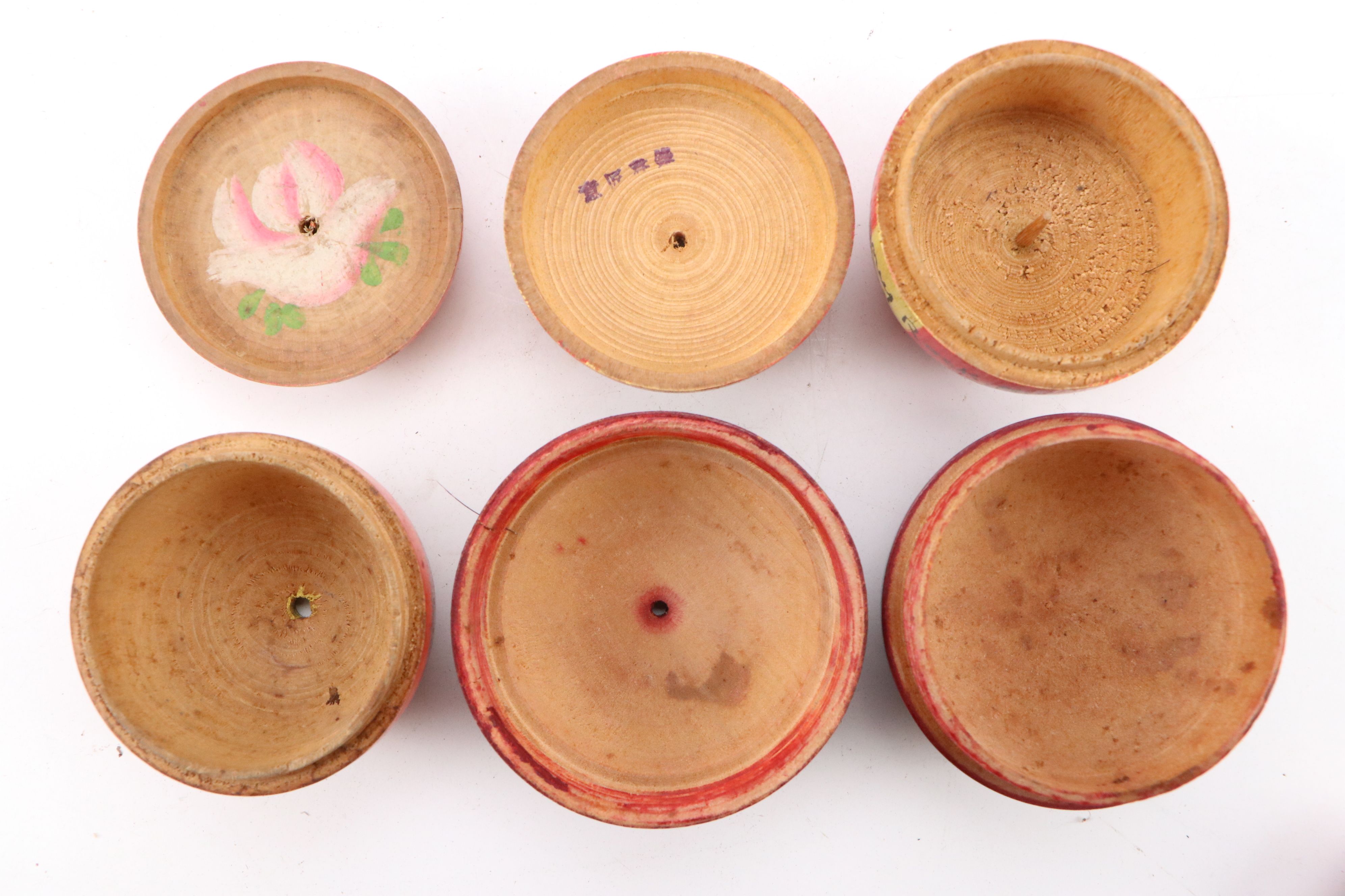 Vintage Japanese Hand-Painted Apple Boxes with Horse Roulette Game