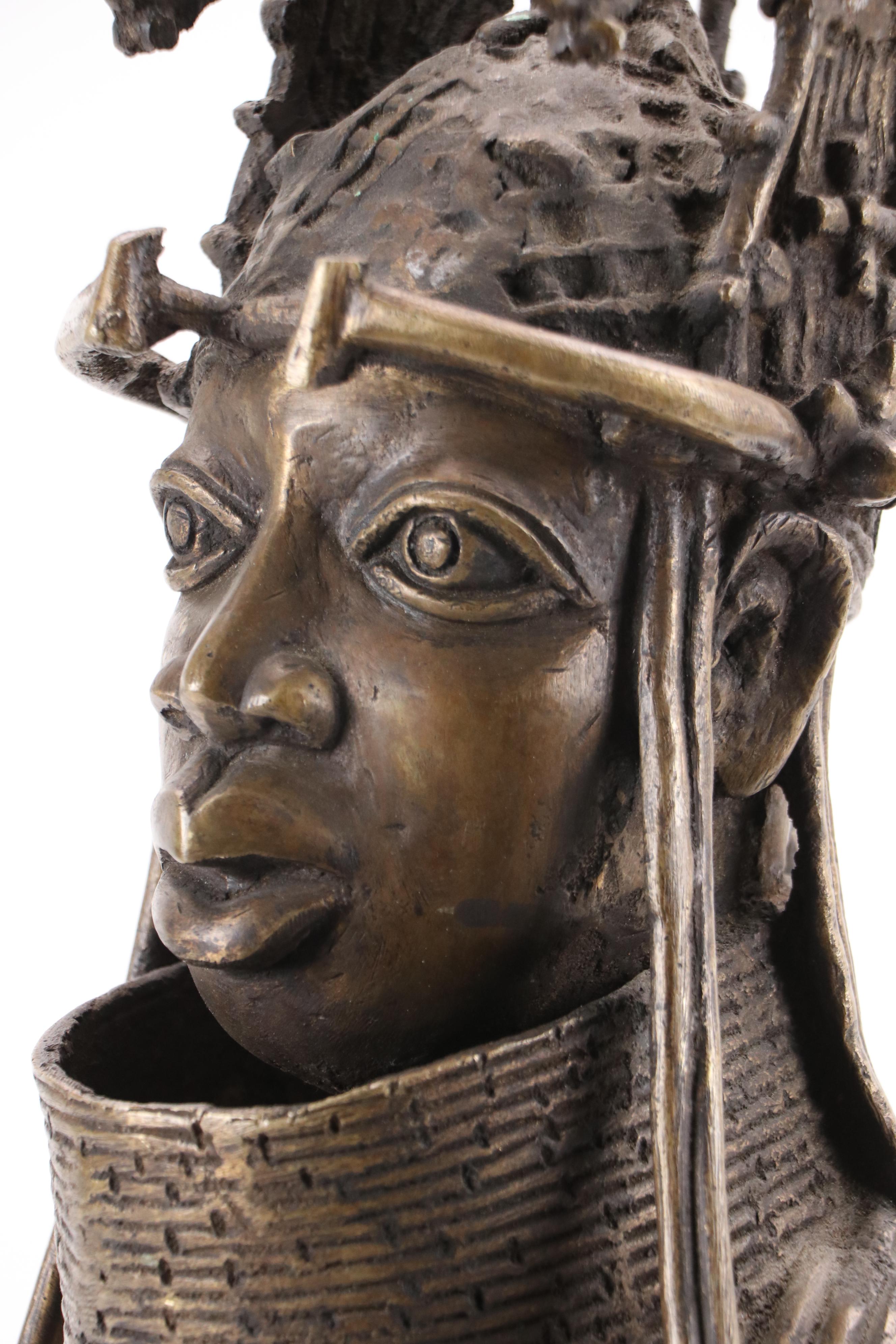 Benin Bronze Ọ́bà King Bust
