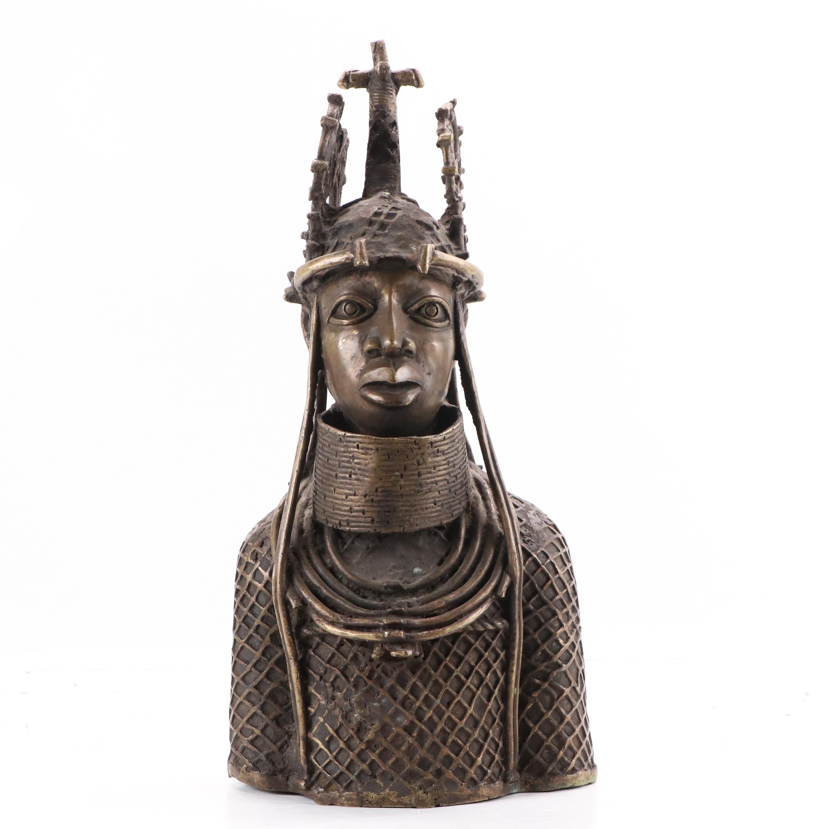 Benin Bronze Ọ́bà King Bust