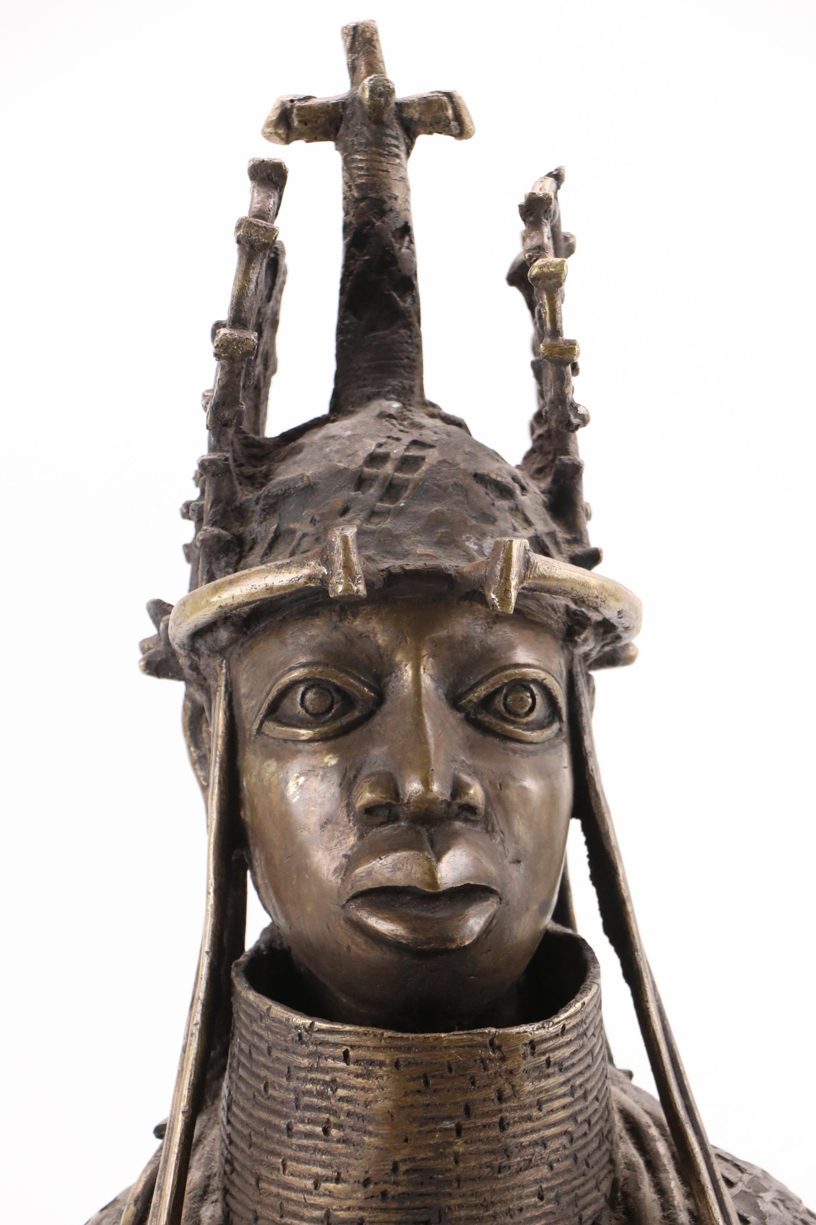 Benin Bronze Ọ́bà King Bust