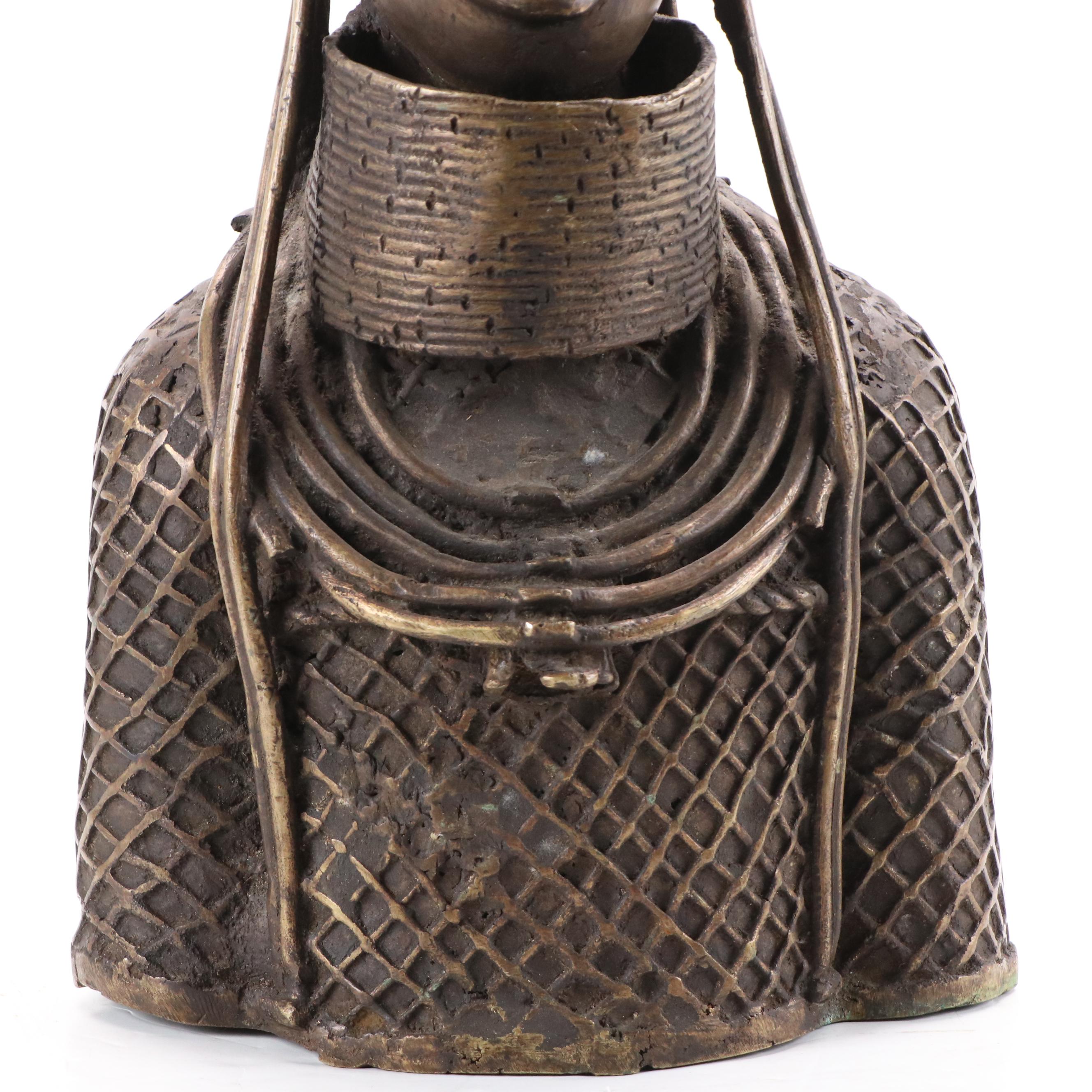 Benin Bronze Ọ́bà King Bust