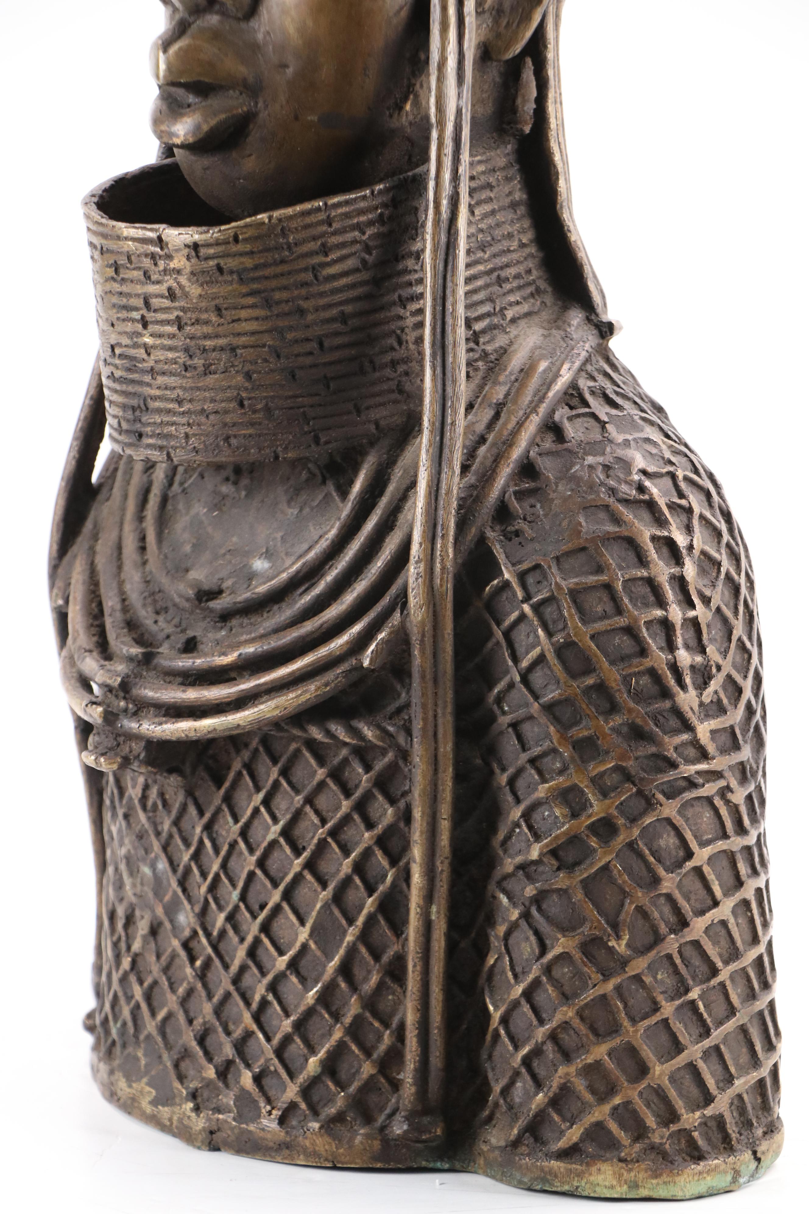 Benin Bronze Ọ́bà King Bust