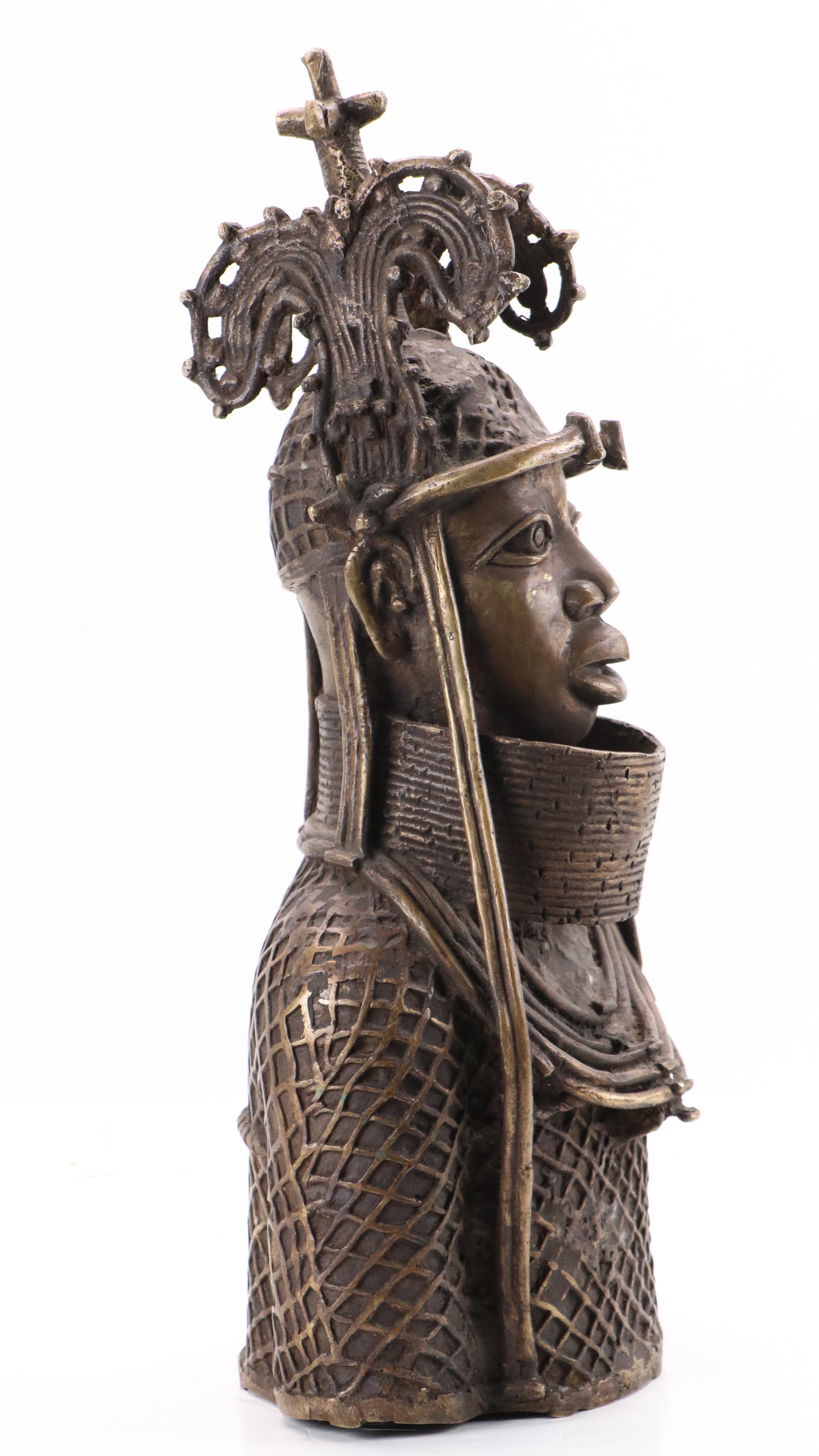 Benin Bronze Ọ́bà King Bust