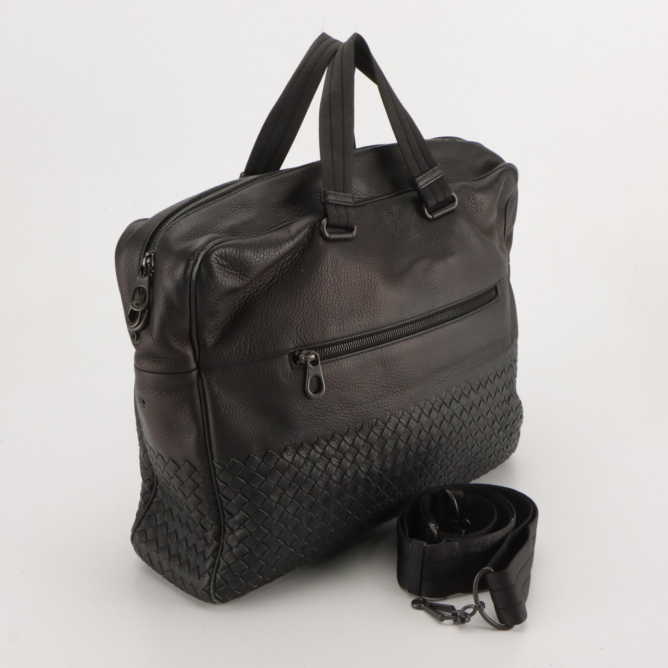 Bottega Veneta Intrecciato Grain Leather Briefcase Two-Way Bag