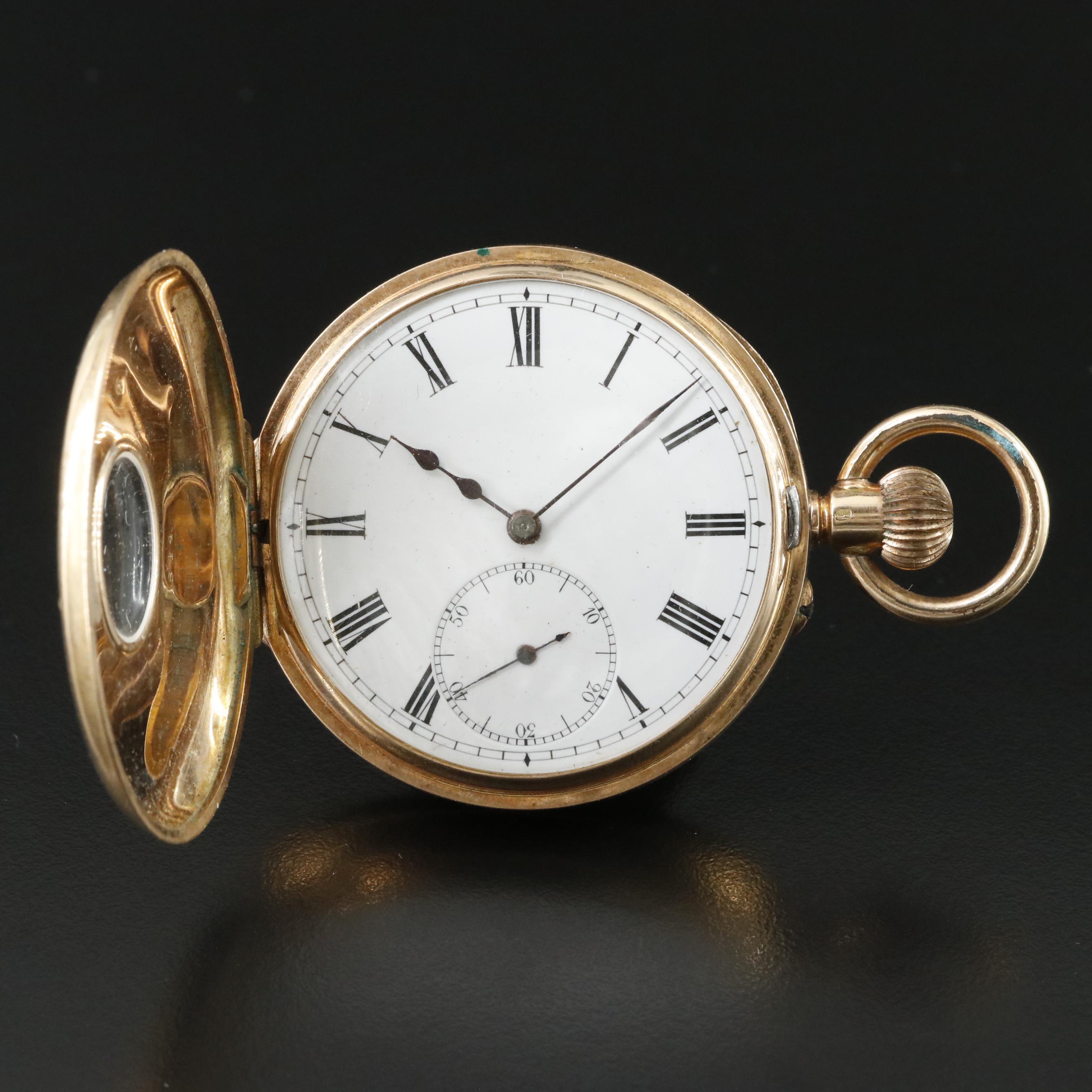 14K Half Hunter Pocket Watch