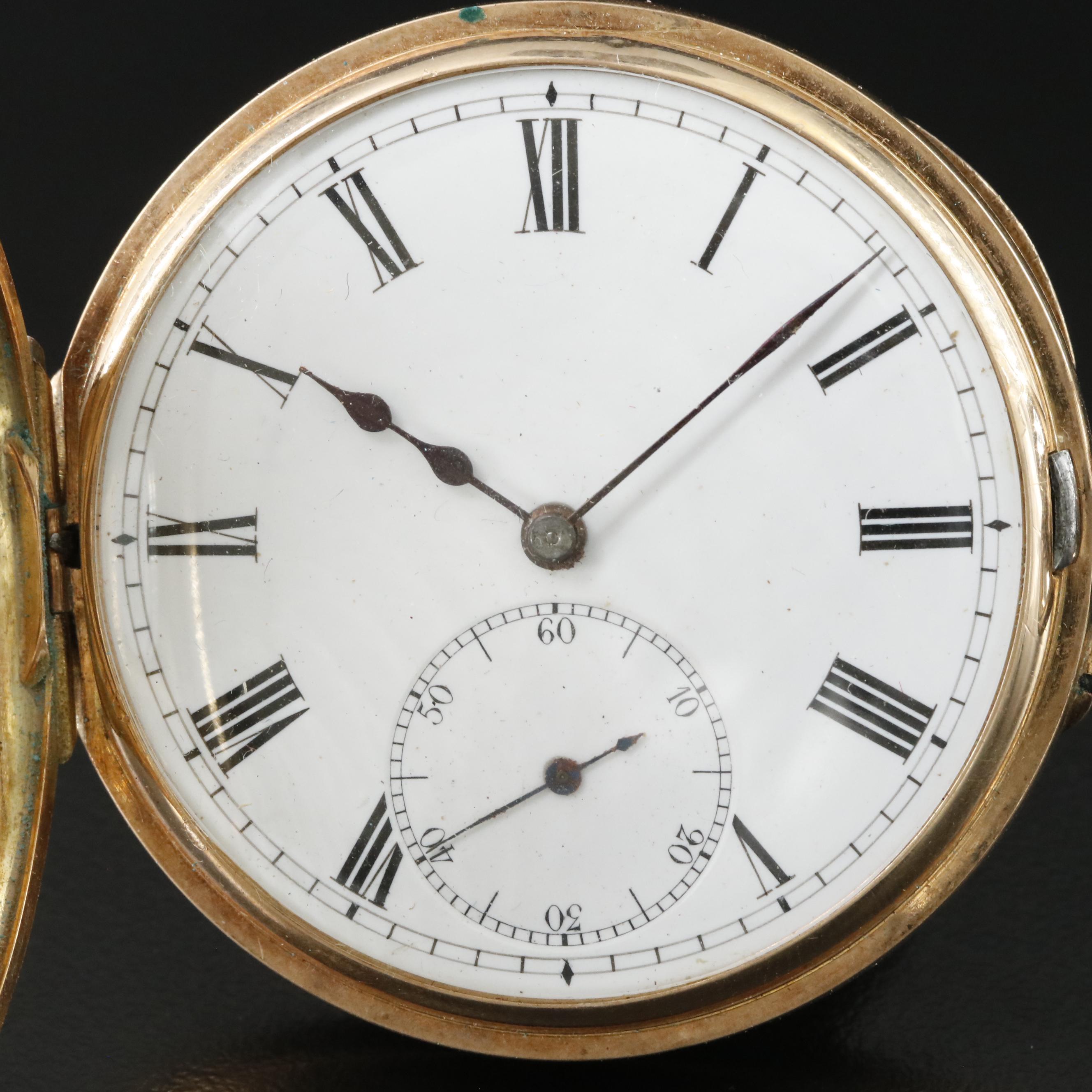 14K Half Hunter Pocket Watch