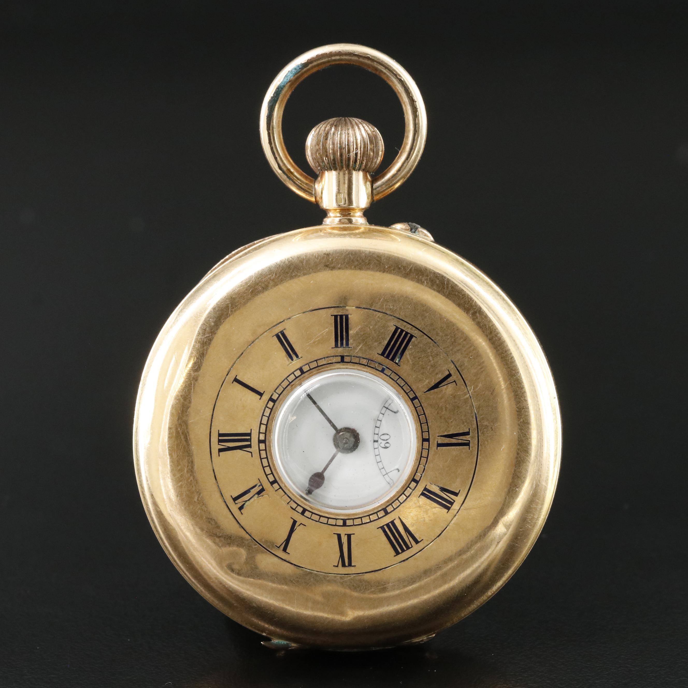 14K Half Hunter Pocket Watch