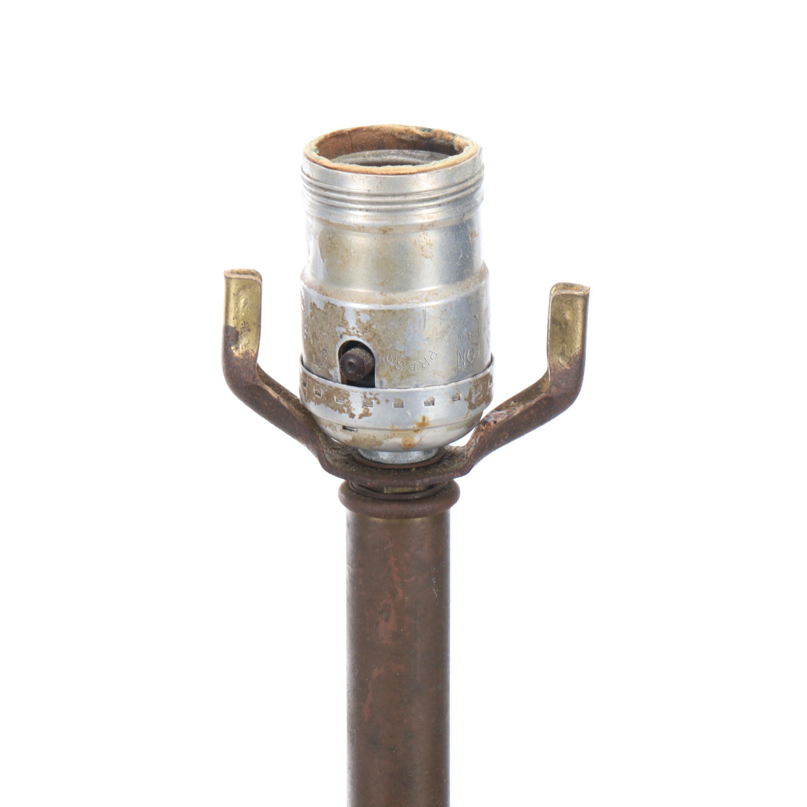 Hollywood Regency Style Paint-Decorated Glass Accent and Table Lamps, Vintage