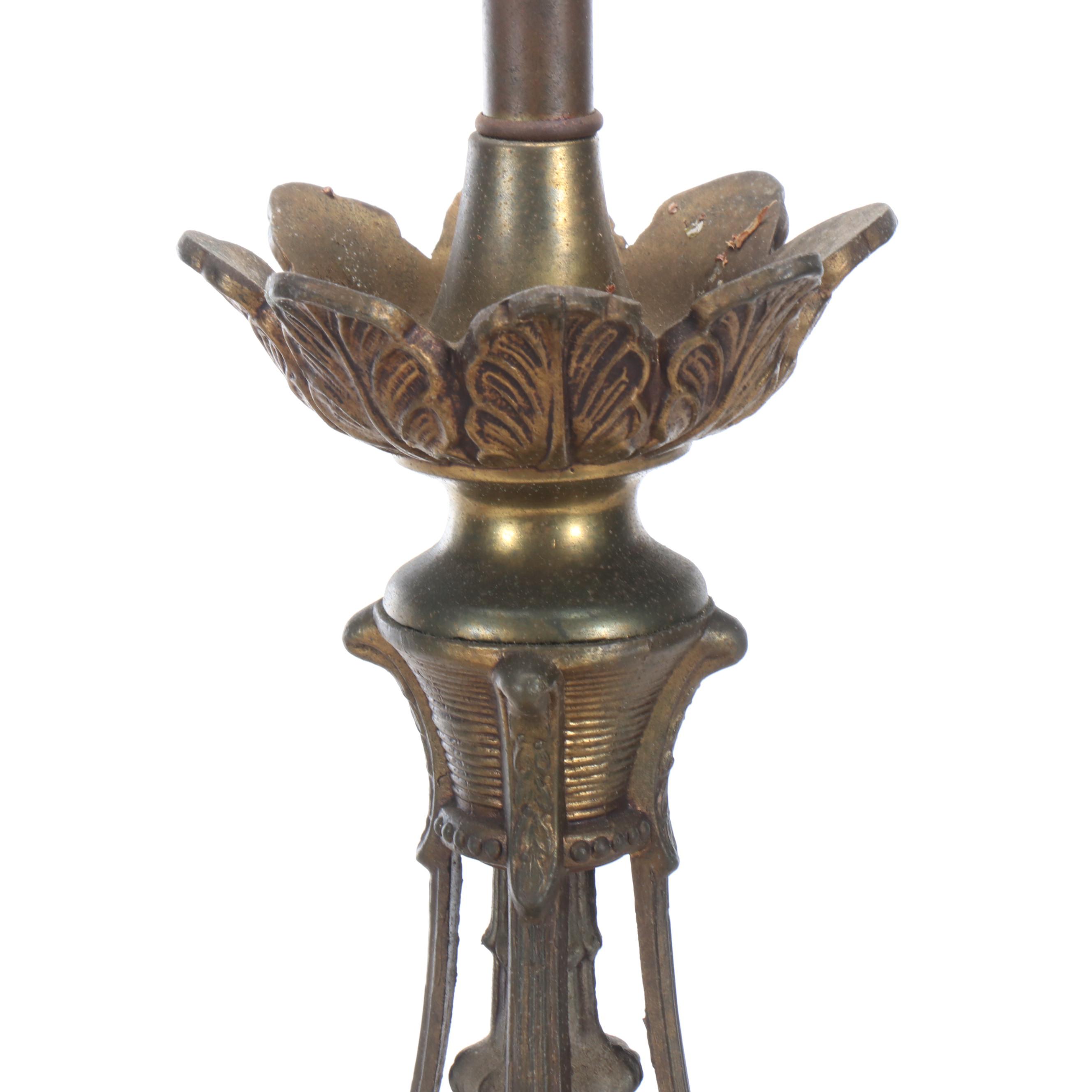 Hollywood Regency Style Paint-Decorated Glass Accent and Table Lamps, Vintage