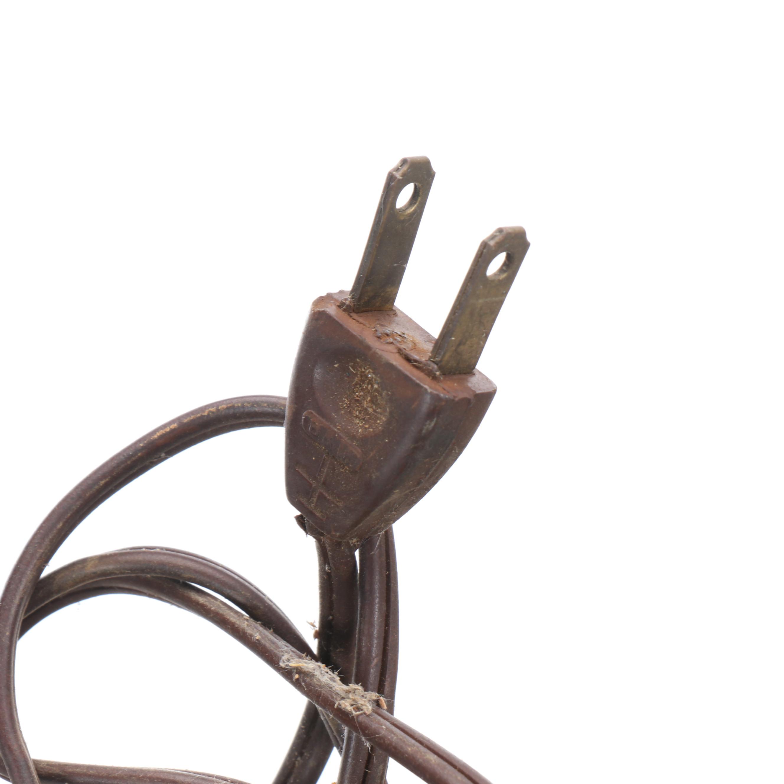 Hollywood Regency Style Paint-Decorated Glass Accent and Table Lamps, Vintage