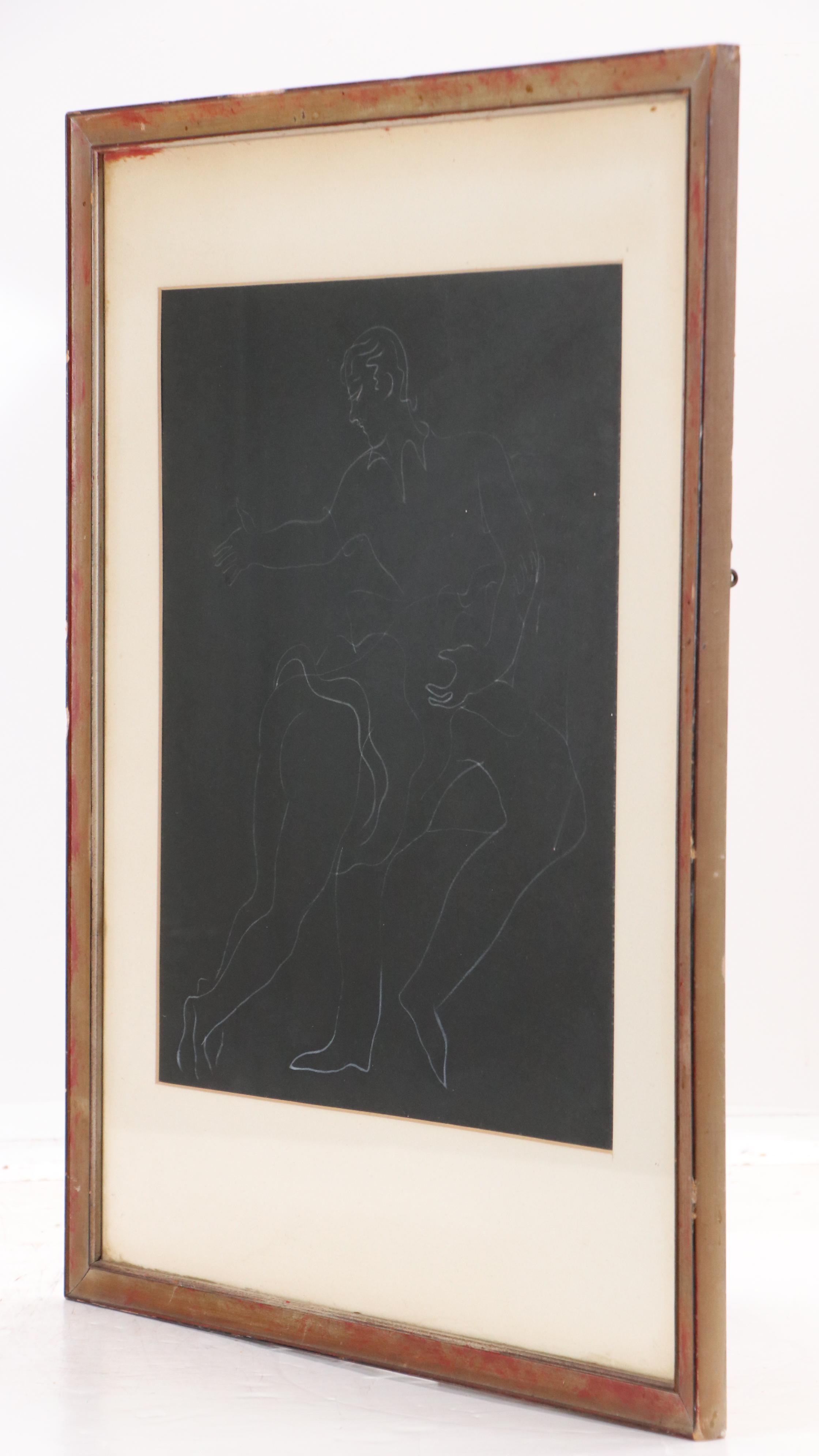 Gestural Drawing of Man Spanking Woman