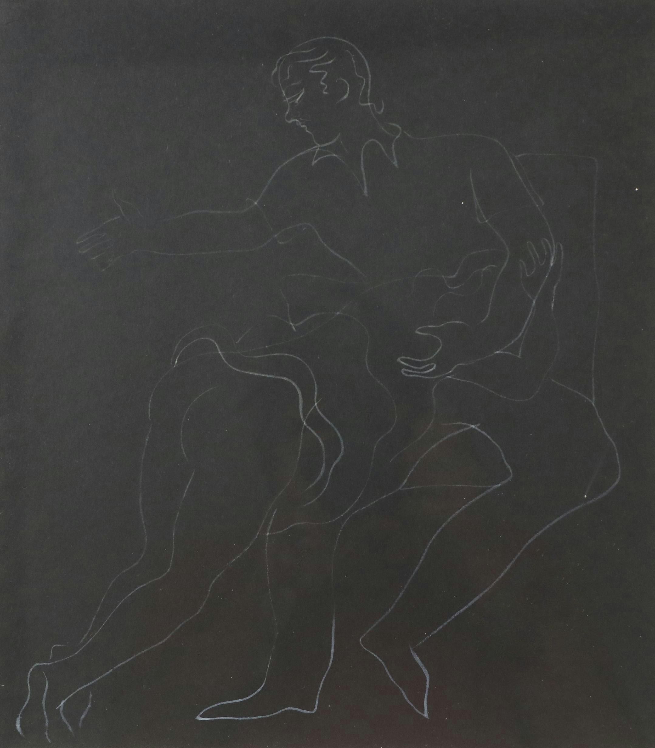 Gestural Drawing of Man Spanking Woman