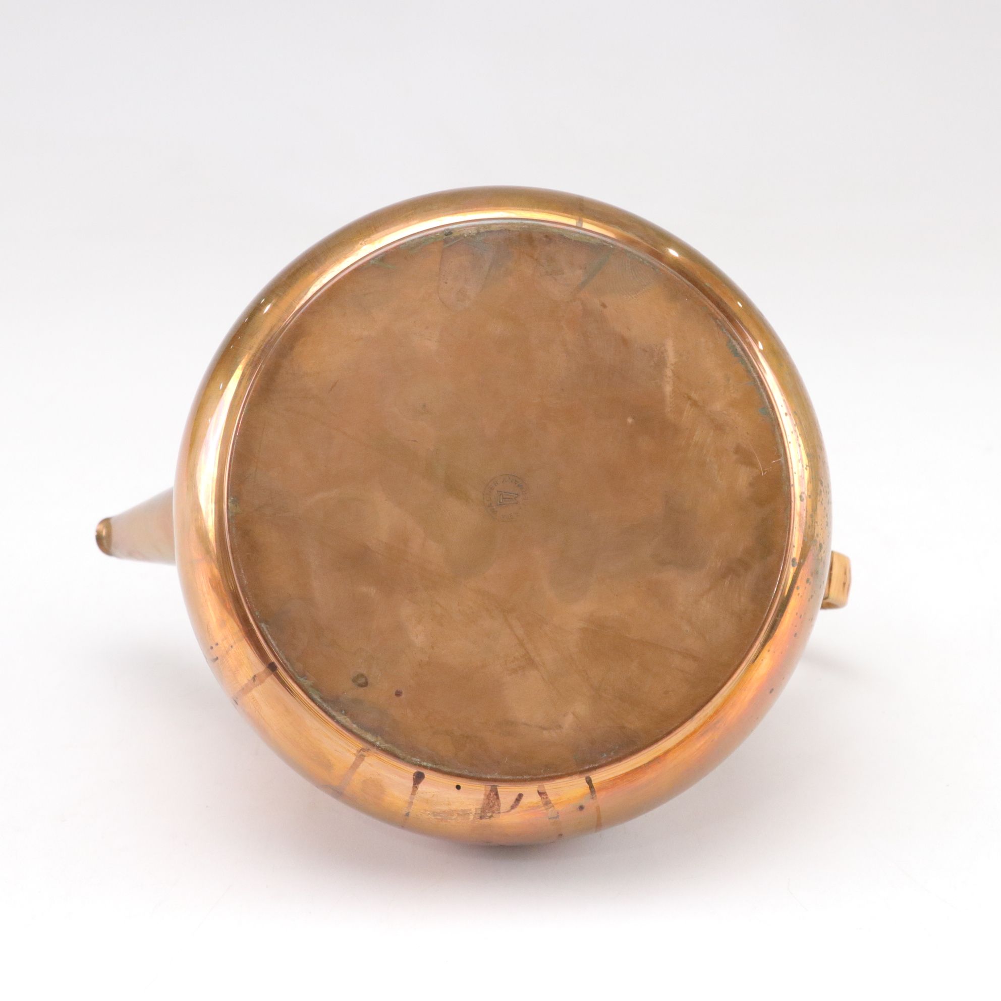 Wager Copper & Wicker Teapot with Cups & Serving Tray