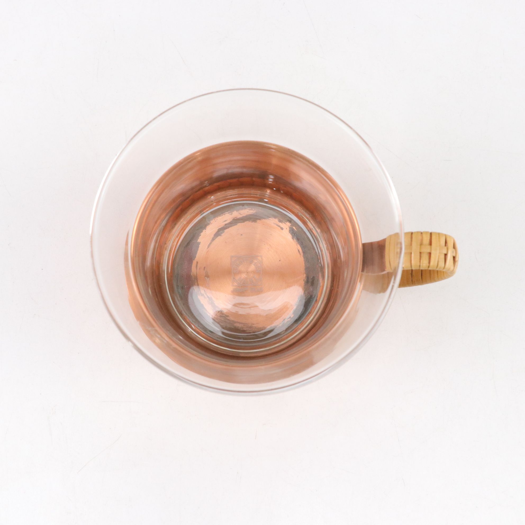 Wager Copper & Wicker Teapot with Cups & Serving Tray