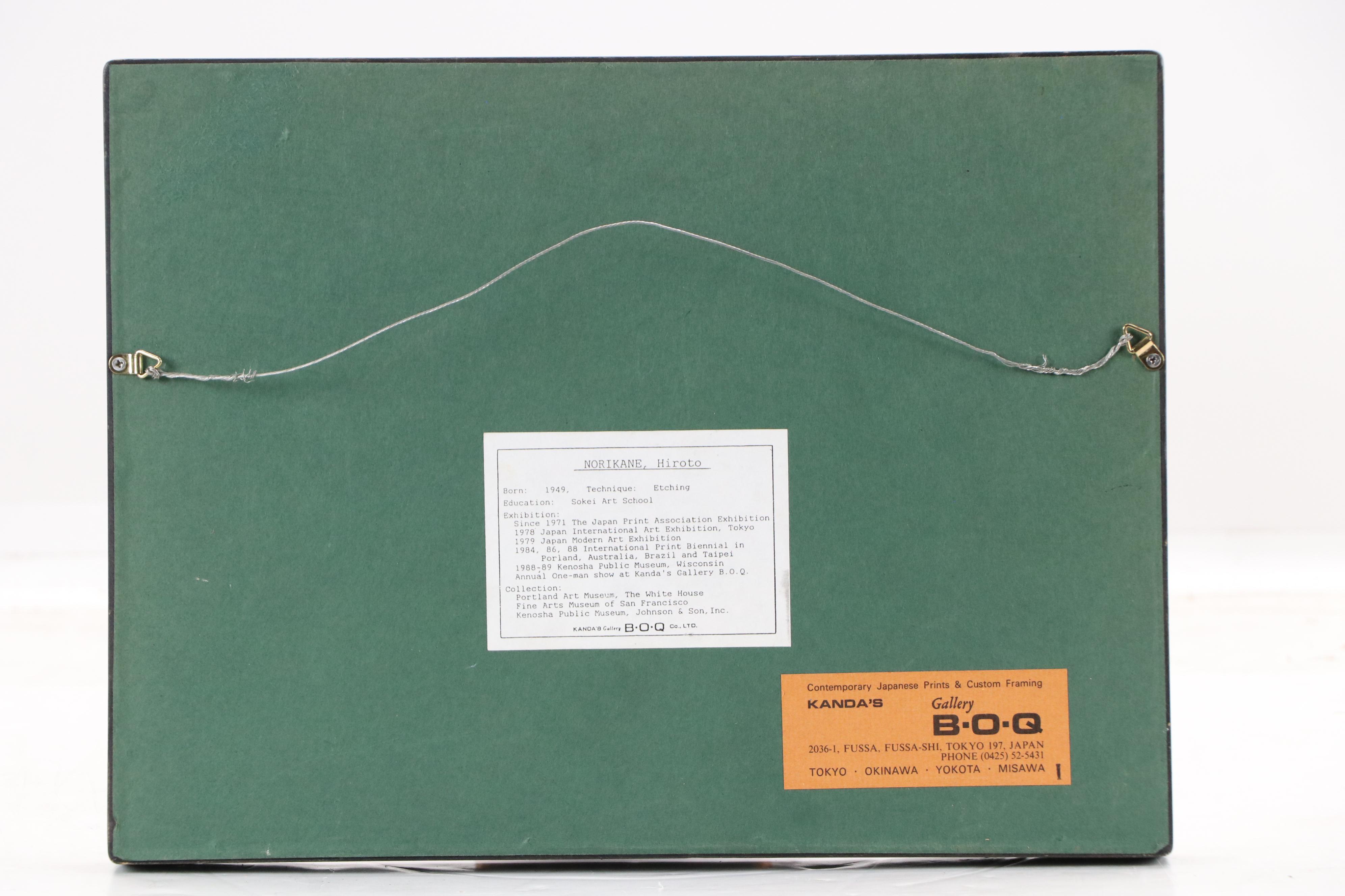 Hiroto Norikane Japanese Monument Etching "Temple Bell," 1996