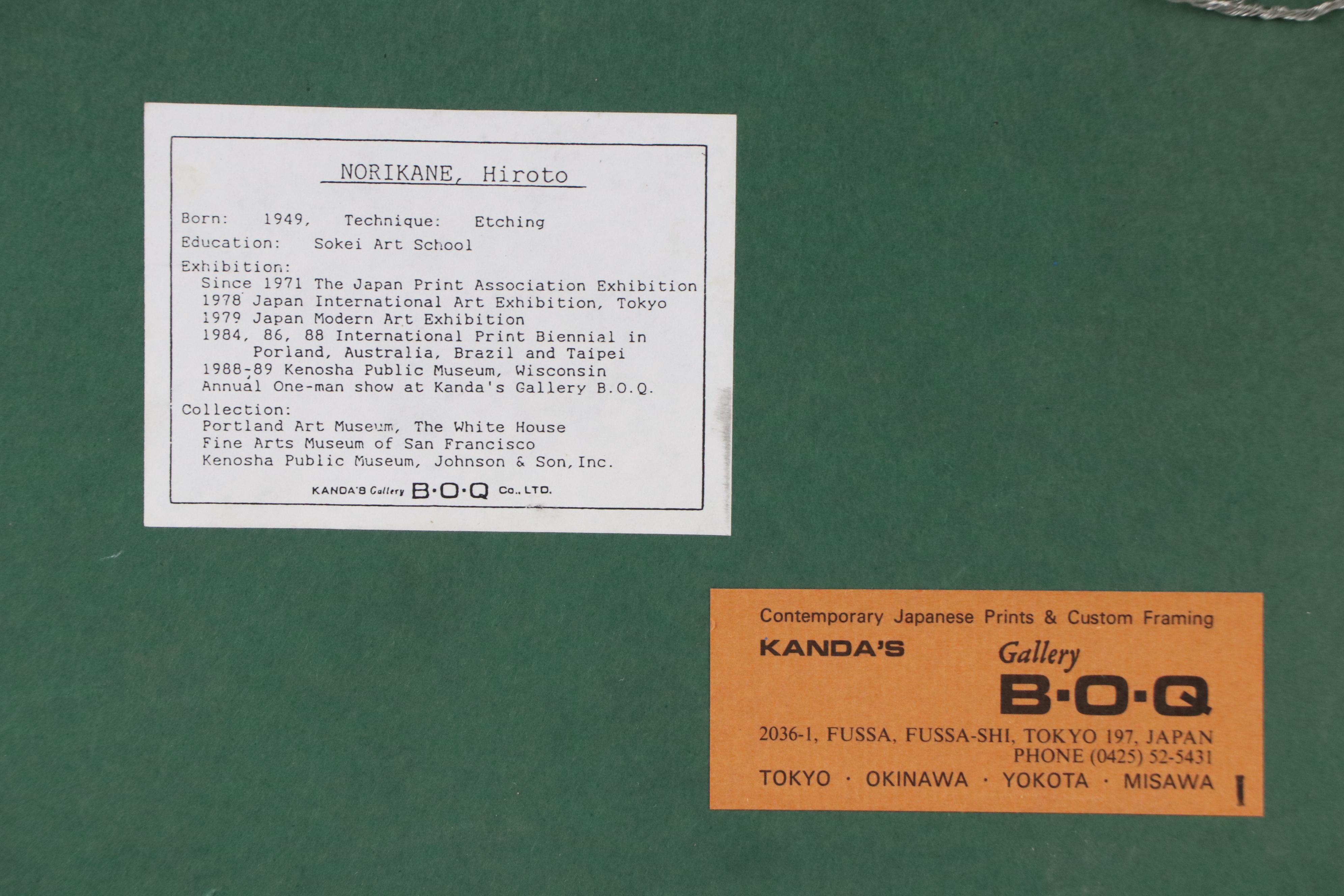 Hiroto Norikane Japanese Monument Etching "Temple Bell," 1996