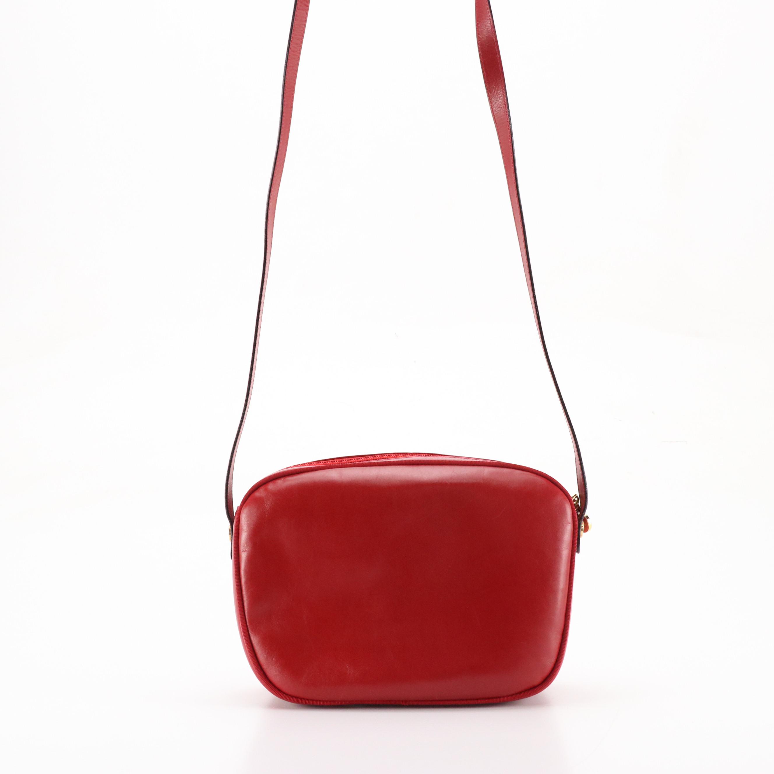 Salvatore Ferragamo Vara Bow Camera Crossbody Bag in Red Leather