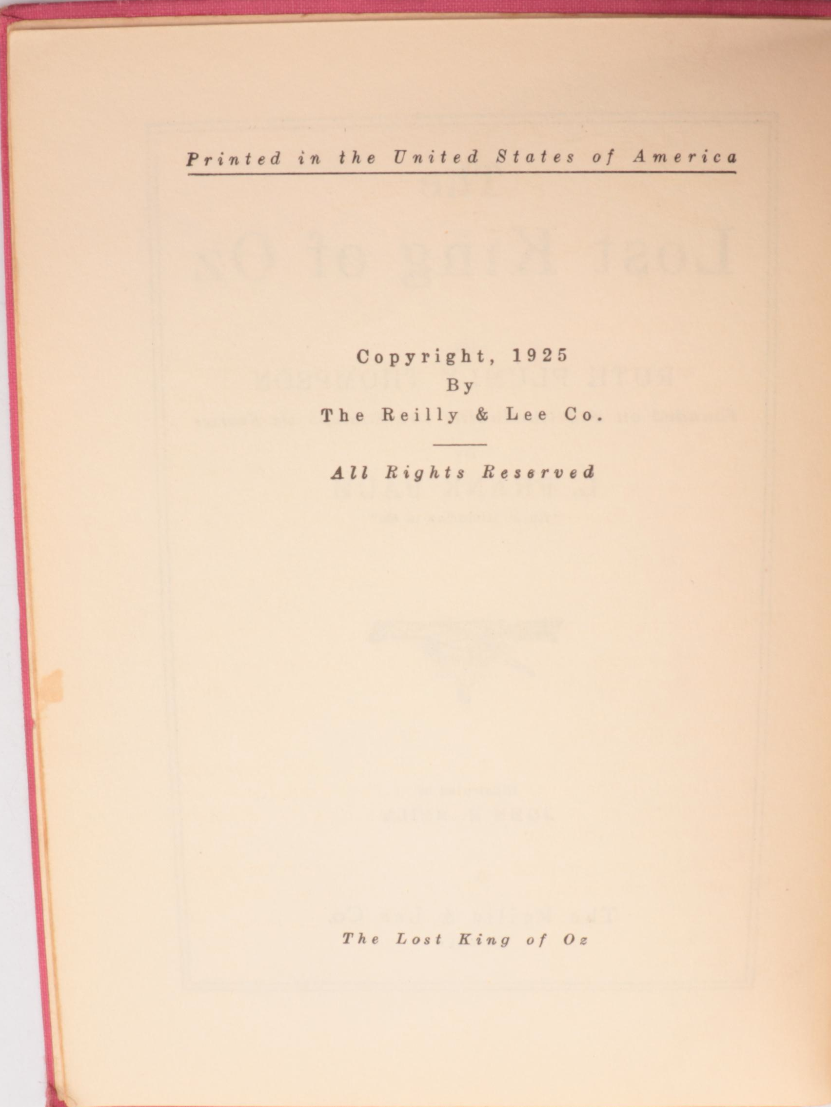 "The Lost King of Oz," "Speedy in Oz," and More "Oz" Vintage Books