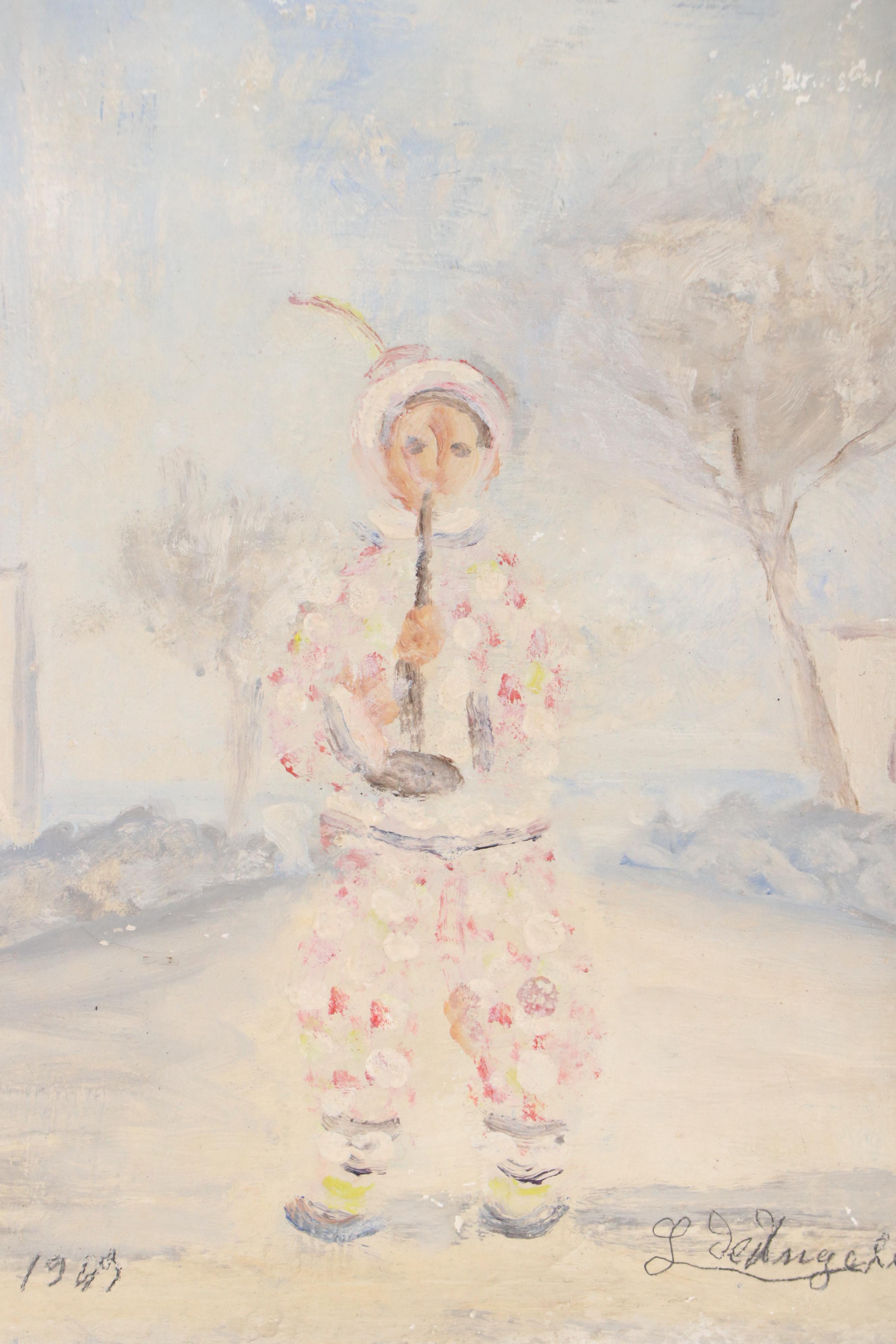 Impressionistic Gouache Painting of Musician