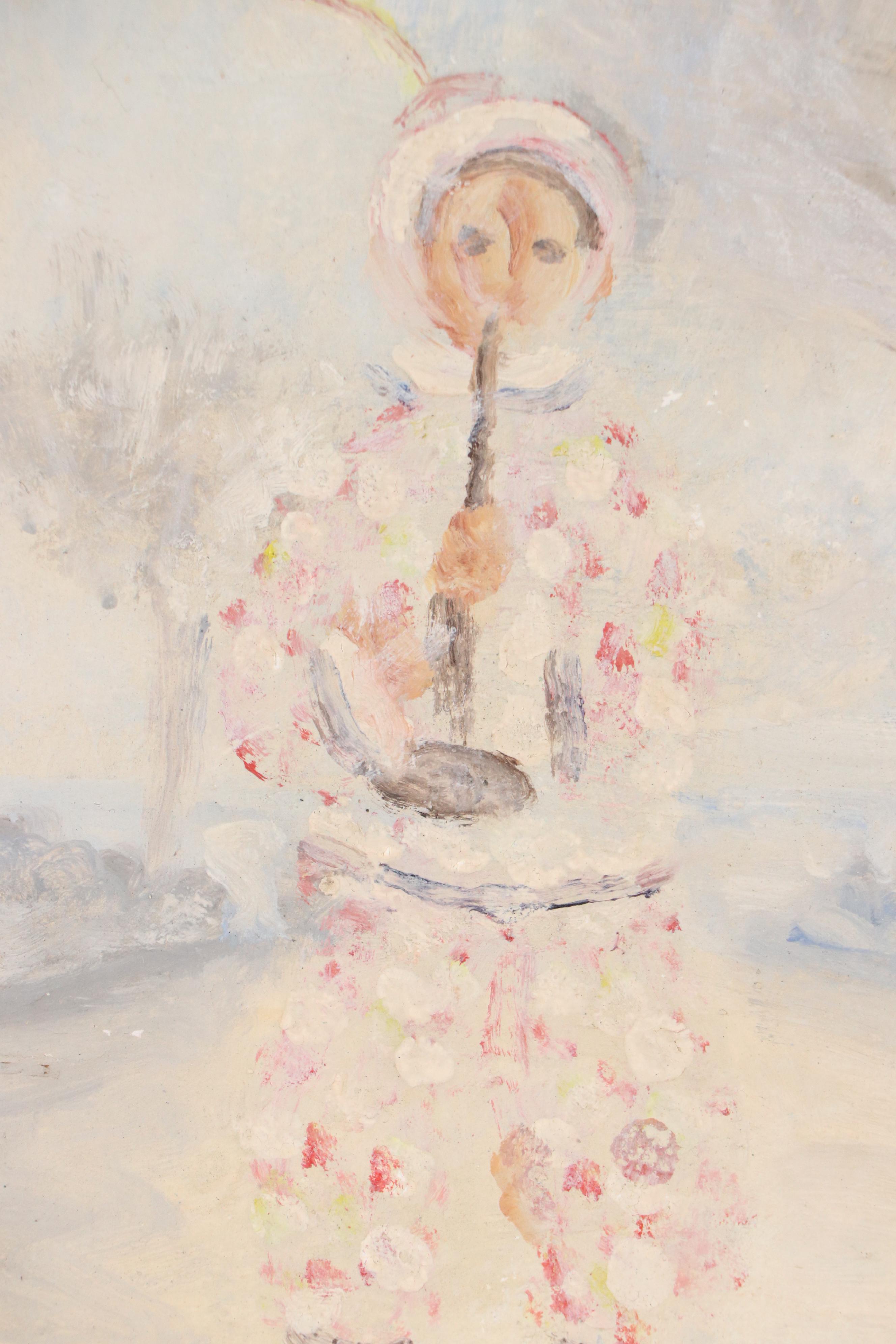 Impressionistic Gouache Painting of Musician