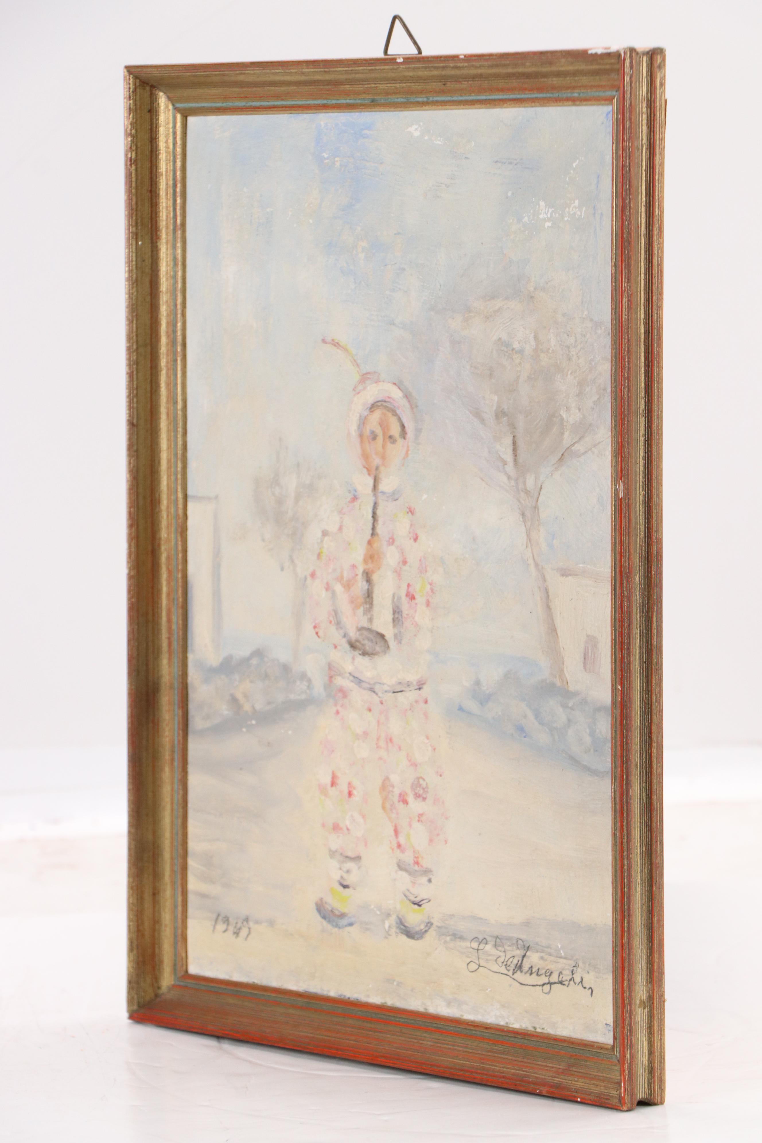 Impressionistic Gouache Painting of Musician