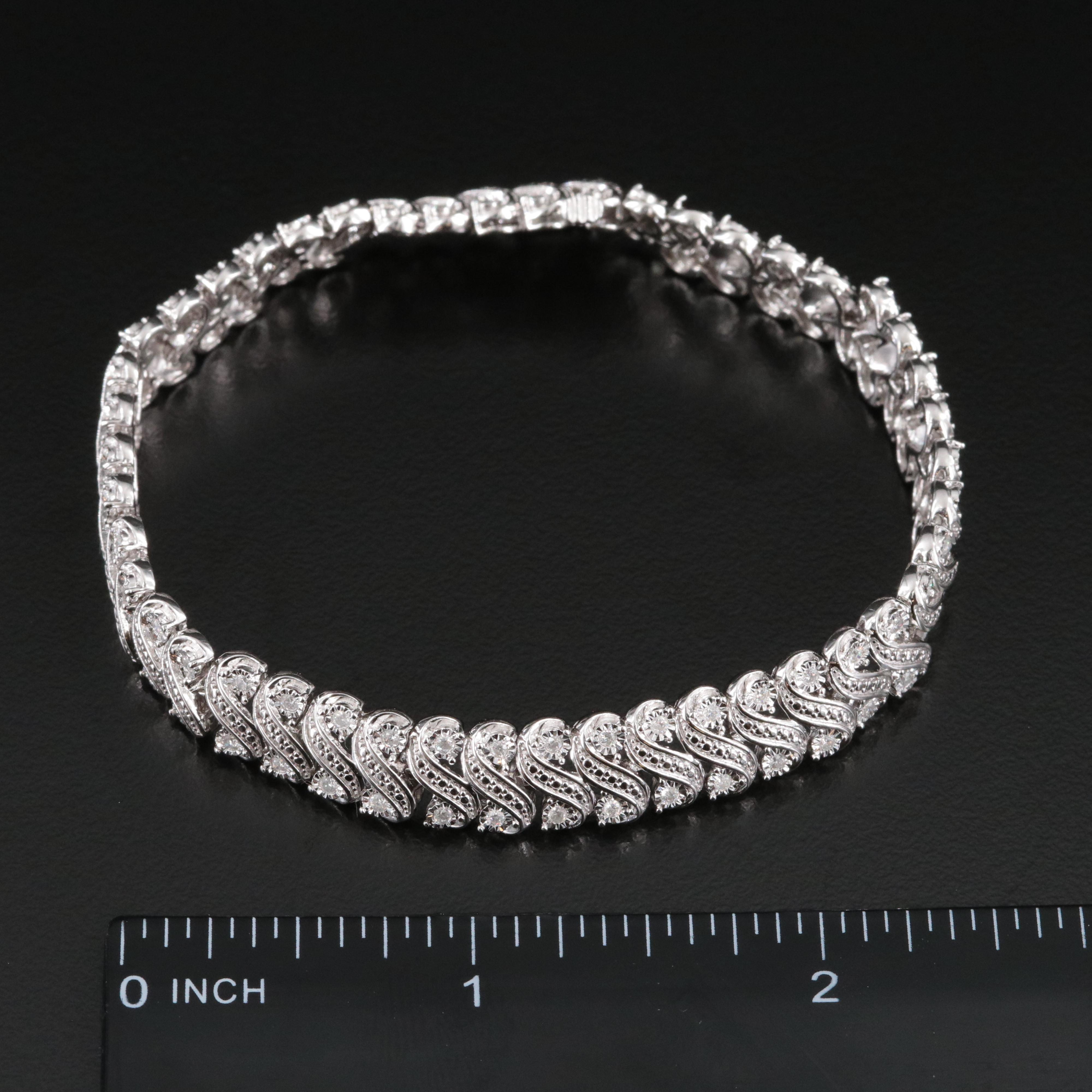 Sterling 1.00 CTW Diamond Bracelet