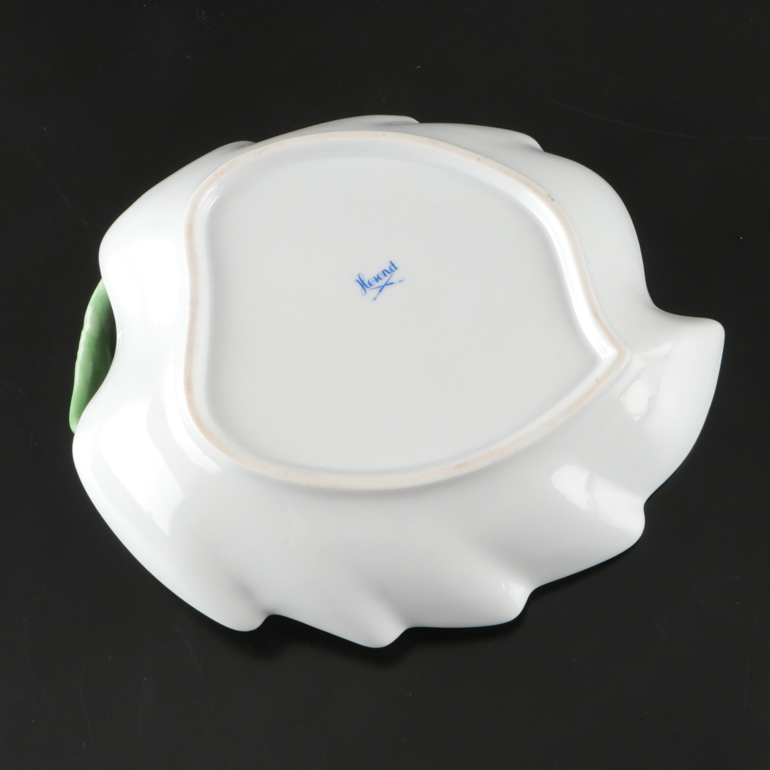 Herend "Printemps" Porcelain Leaf Dishes