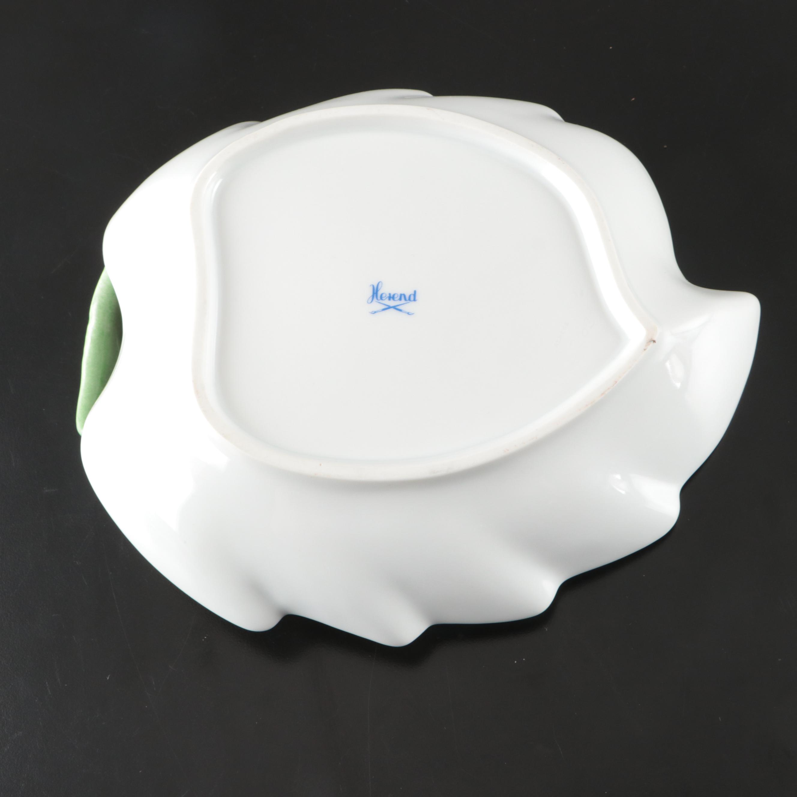 Herend "Printemps" Porcelain Leaf Dishes