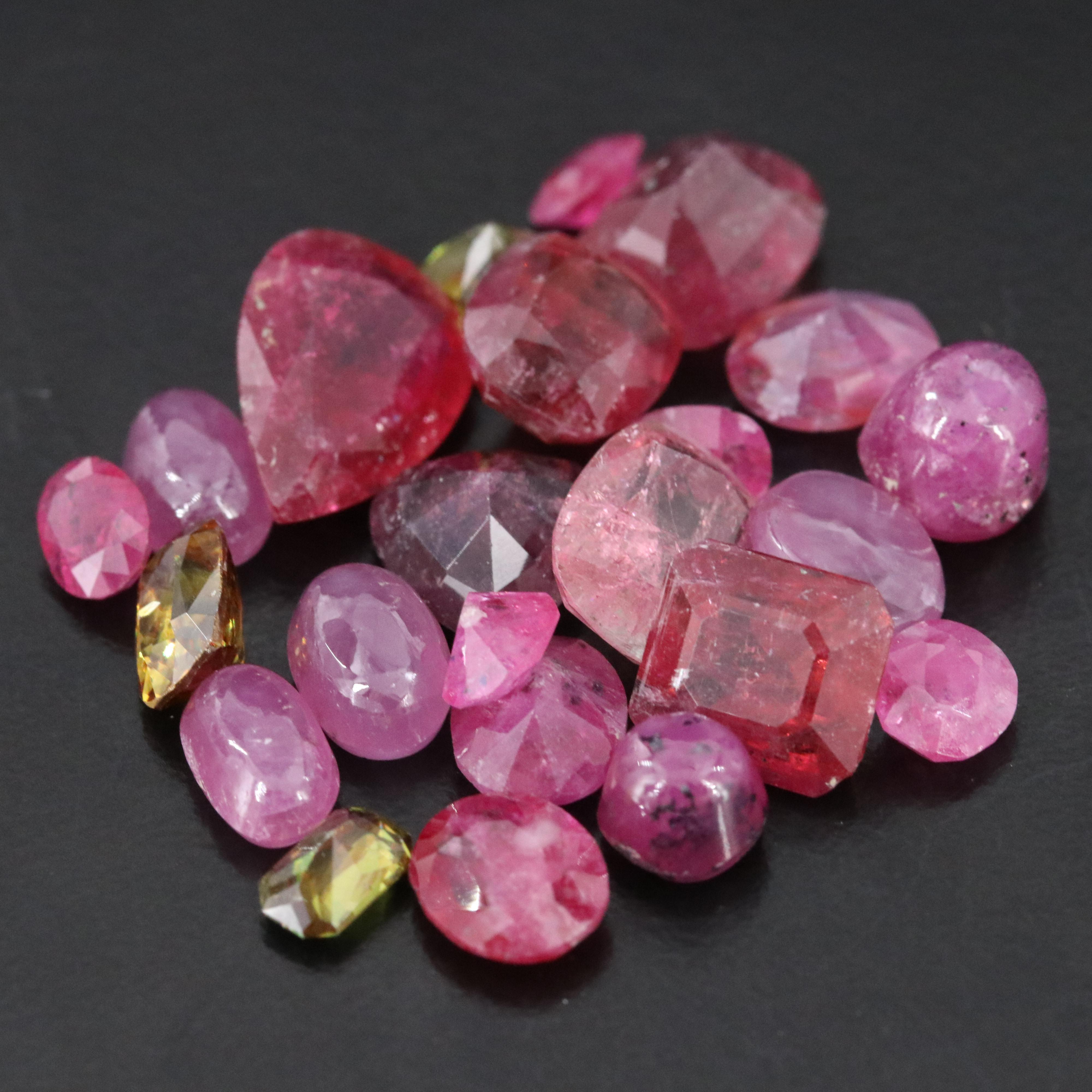 Loose 37.97 CTW Ruby, Tourmaline and Sphene