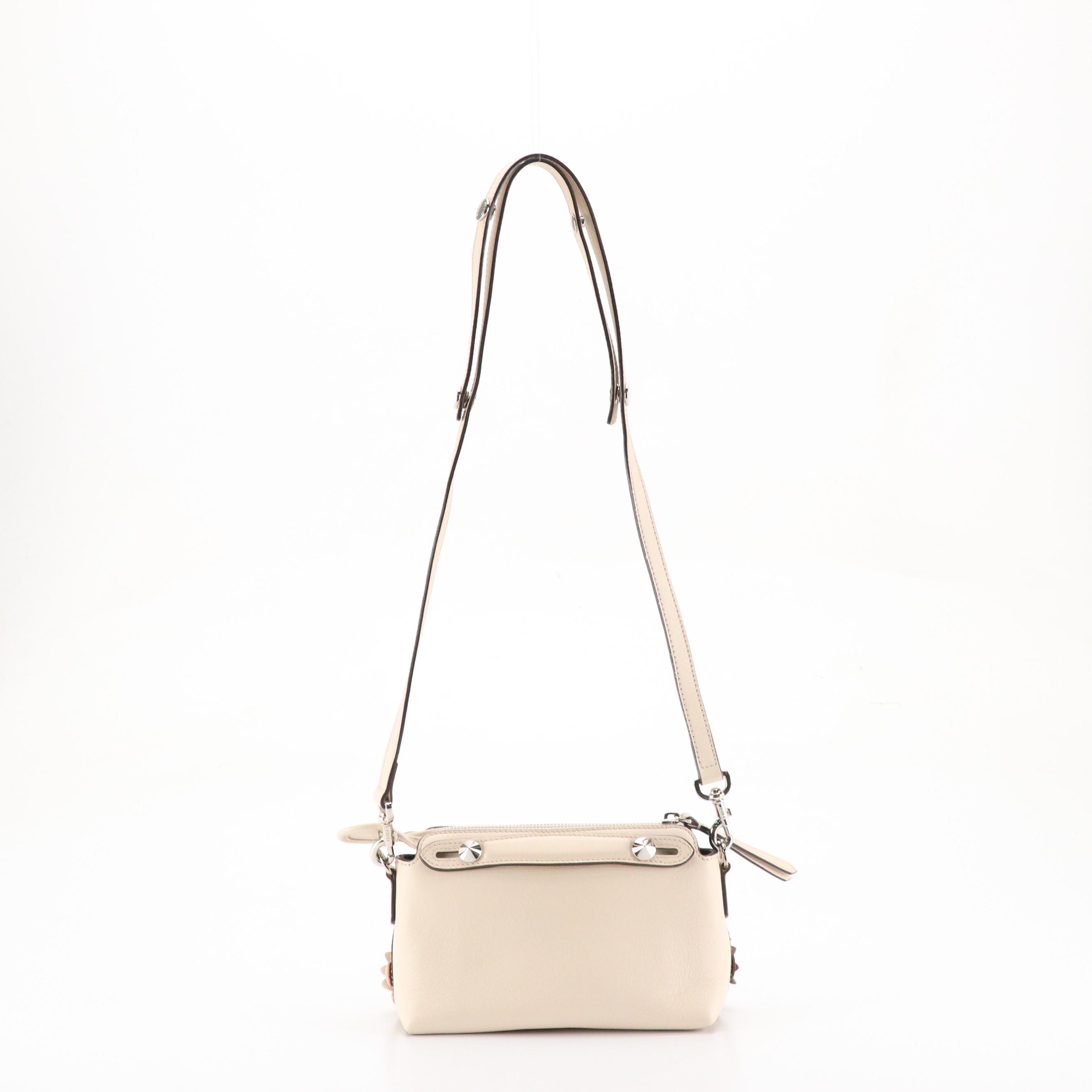 Fendi Vitello Dolce Flower and Studded Mini By The Way Camelia Two-Way Bag