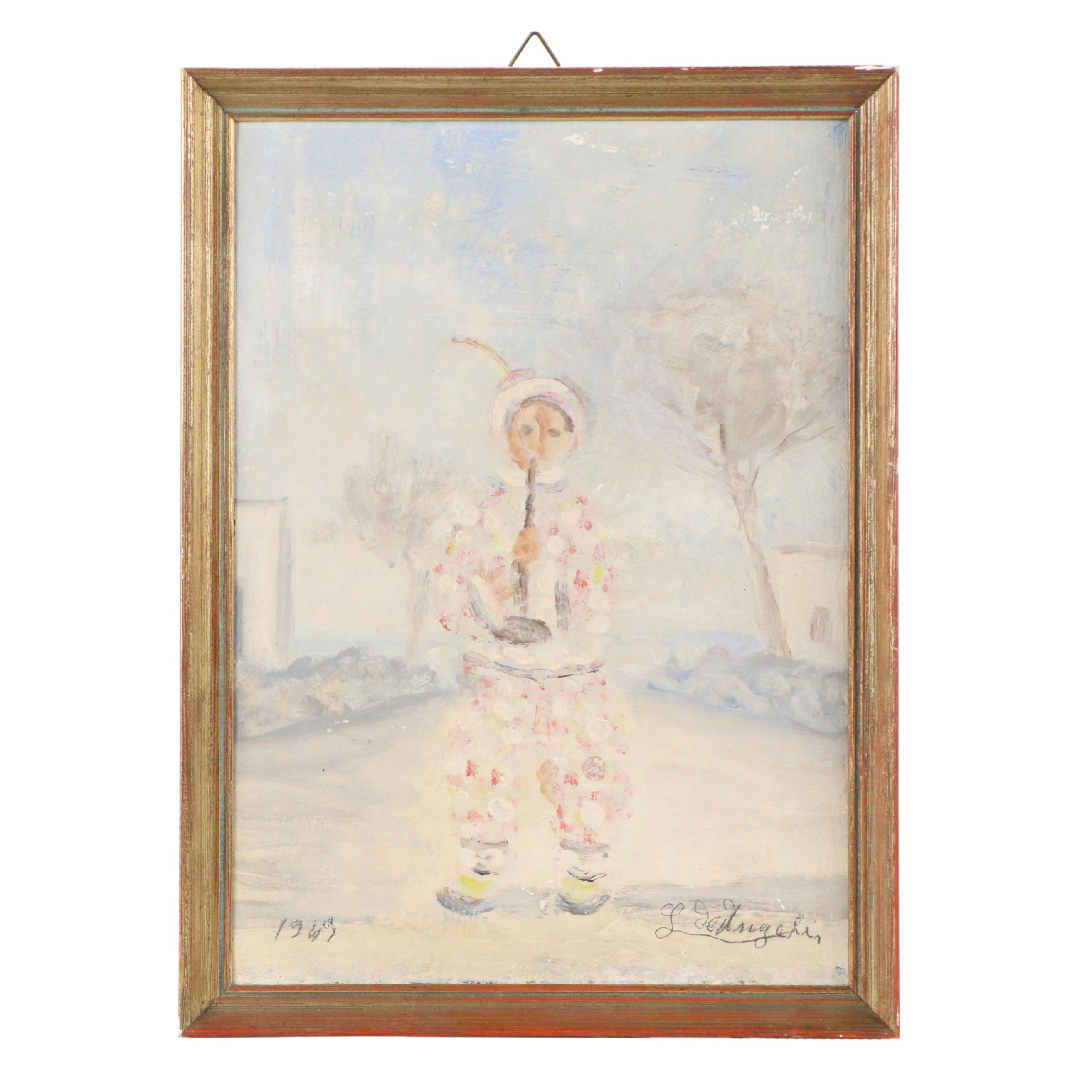 Impressionistic Gouache Painting of Musician