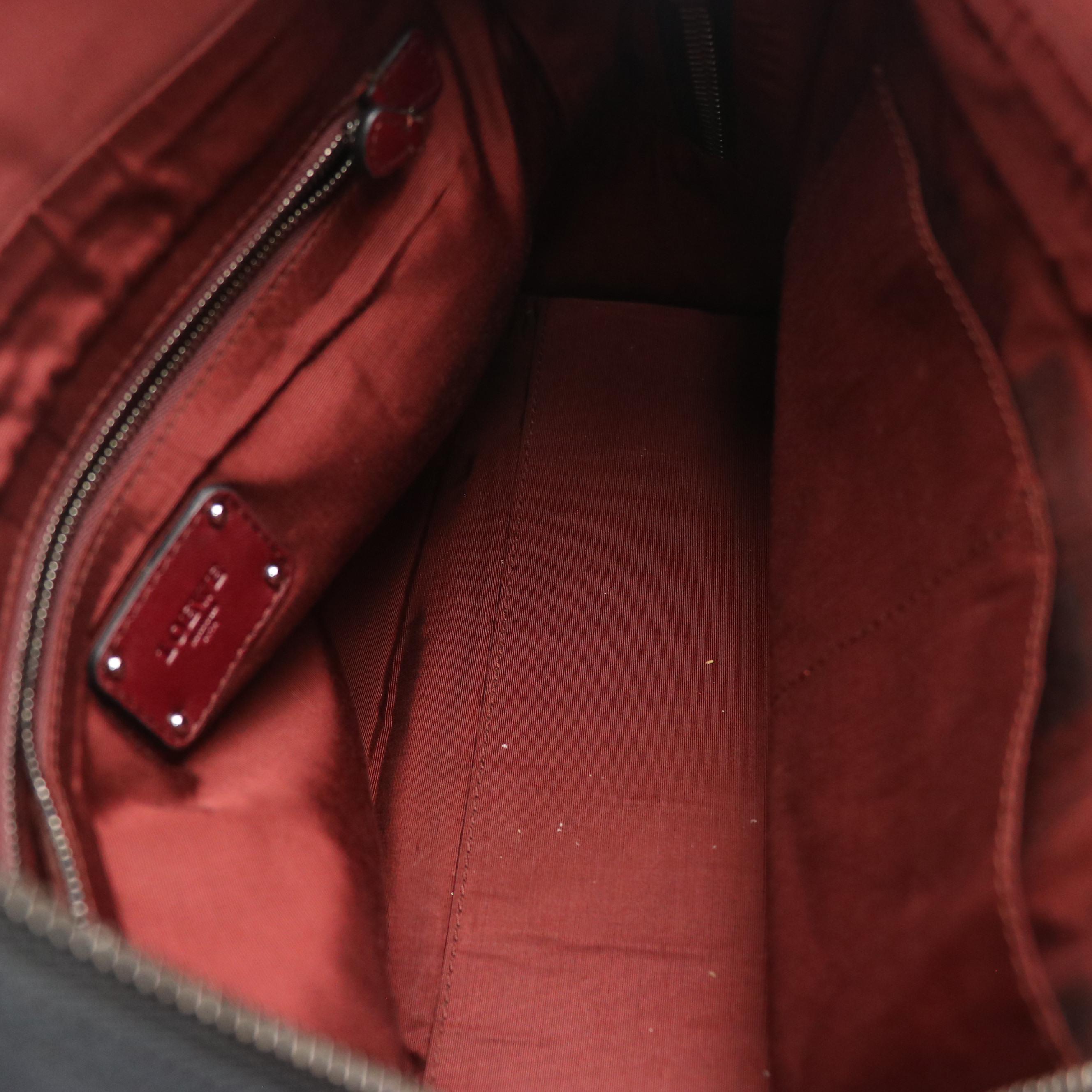 Loewe Amazona Boston Bag in Black Canvas and Metallic Leather Trim