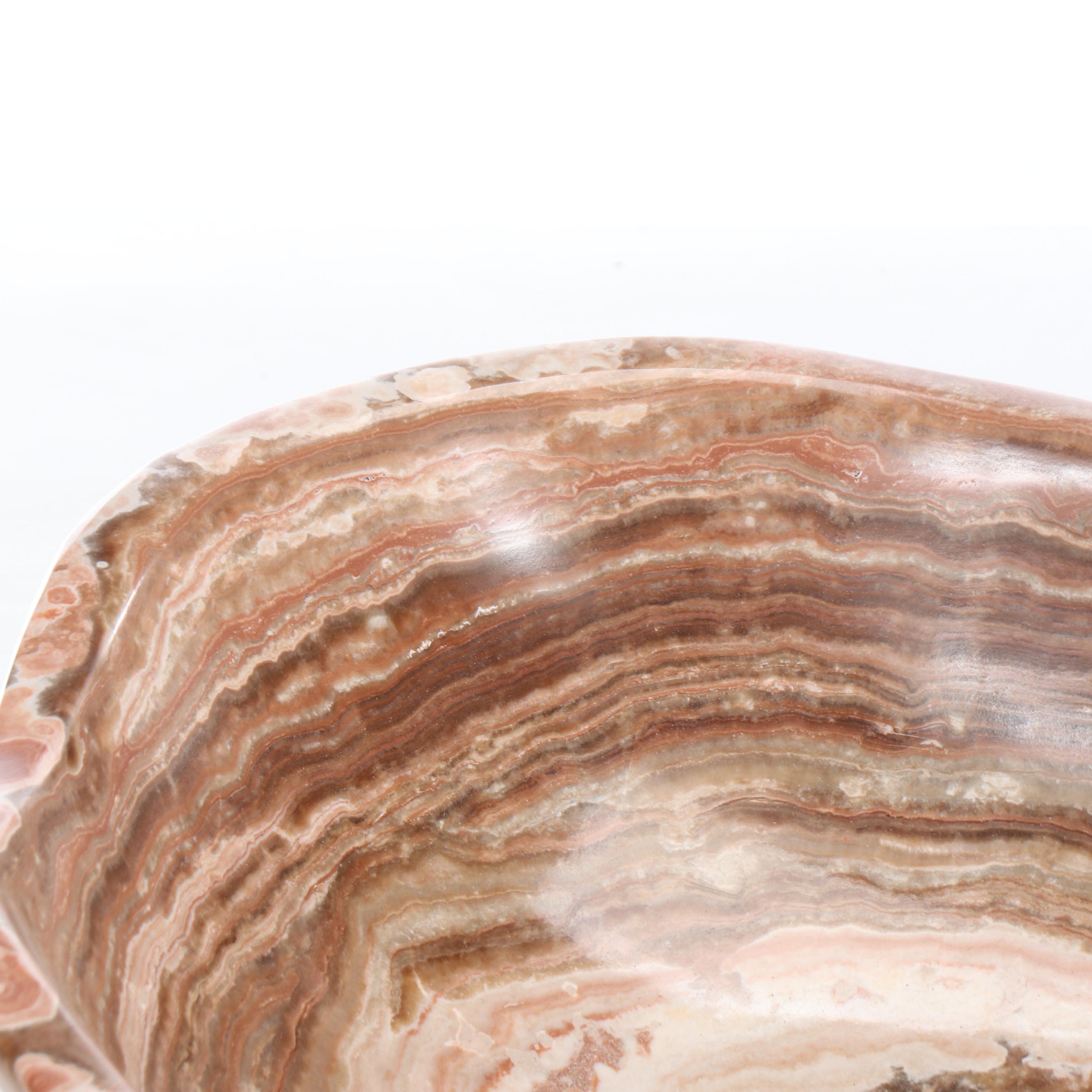 Freeform Banded Calcite Bowl