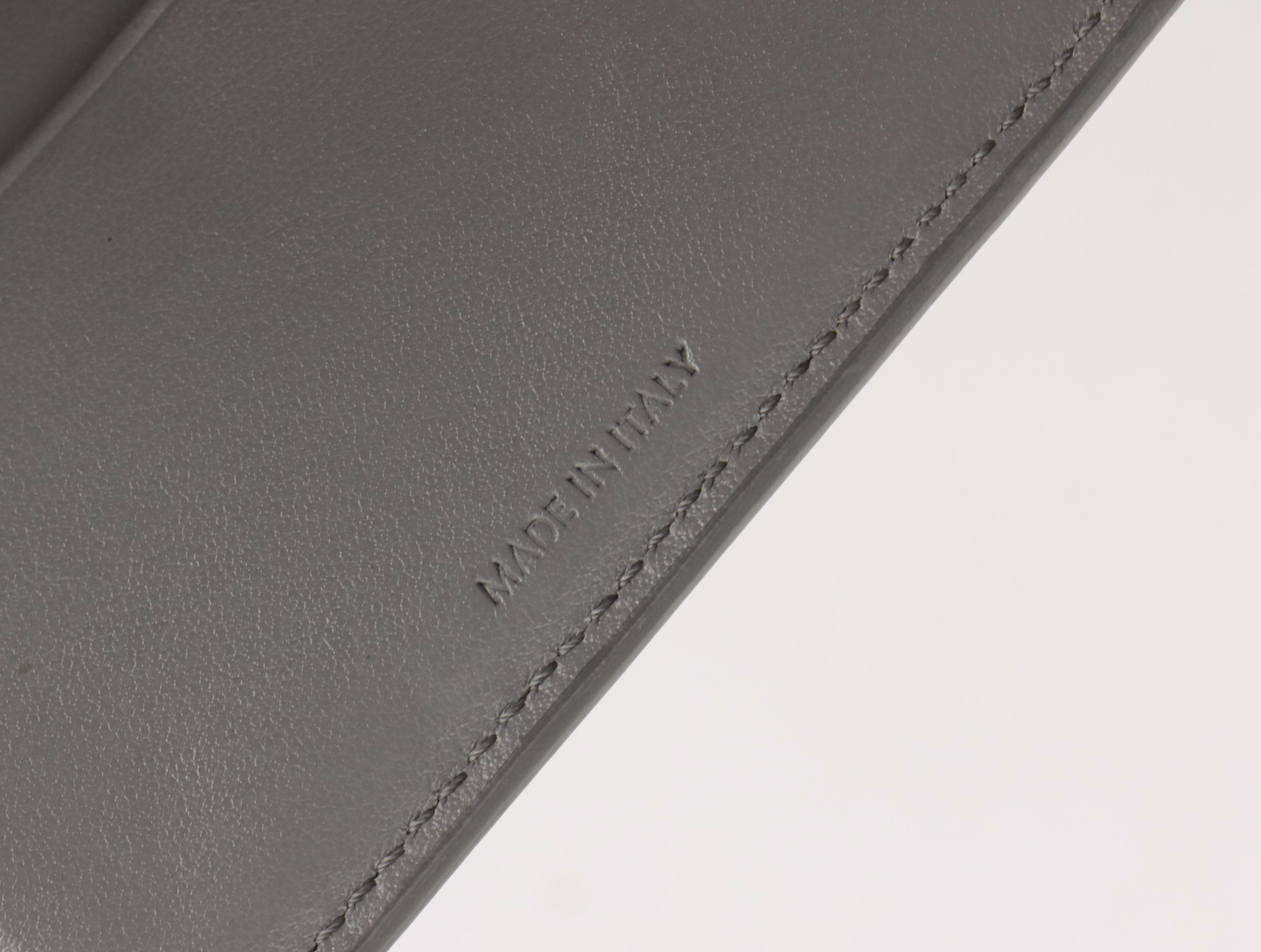 Celine Compact Wallet in Dark Gray Grained Calfskin Leather