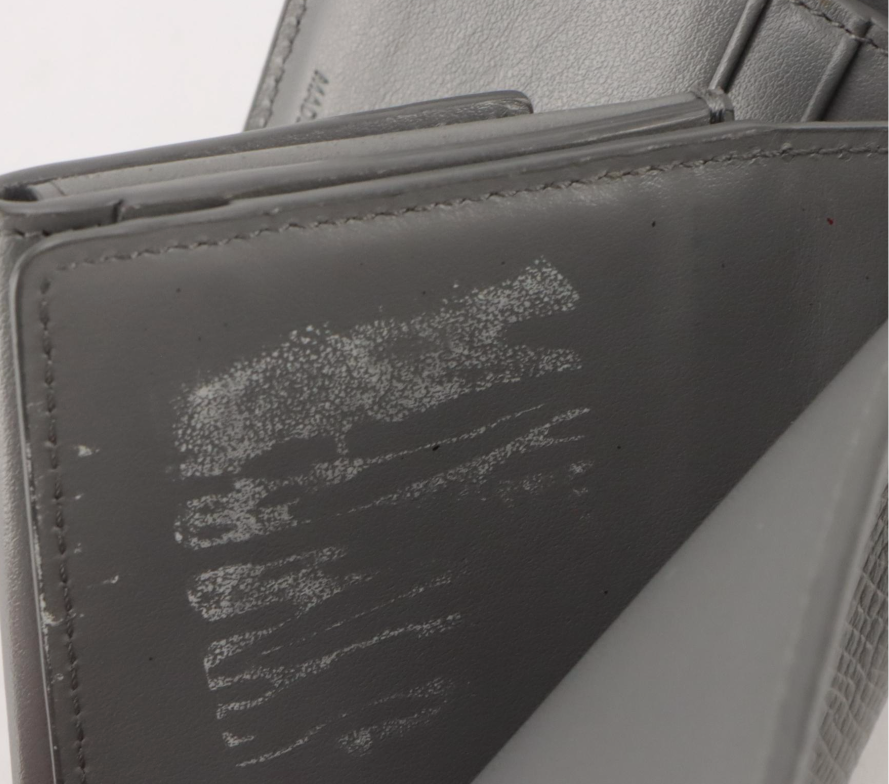 Celine Compact Wallet in Dark Gray Grained Calfskin Leather