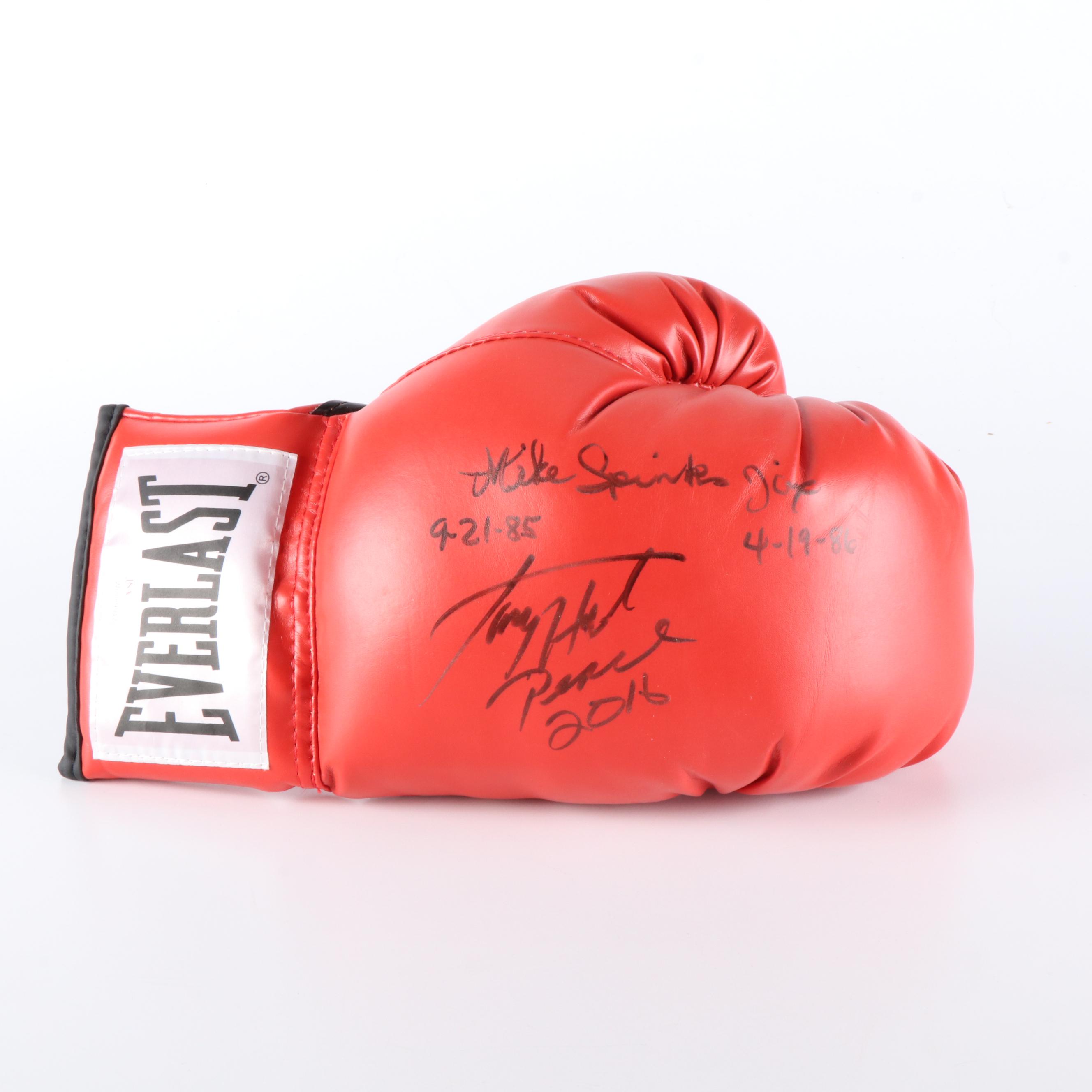 Mike Spinks and Larry Holmes Signed Everlast Boxing Glove, JSA