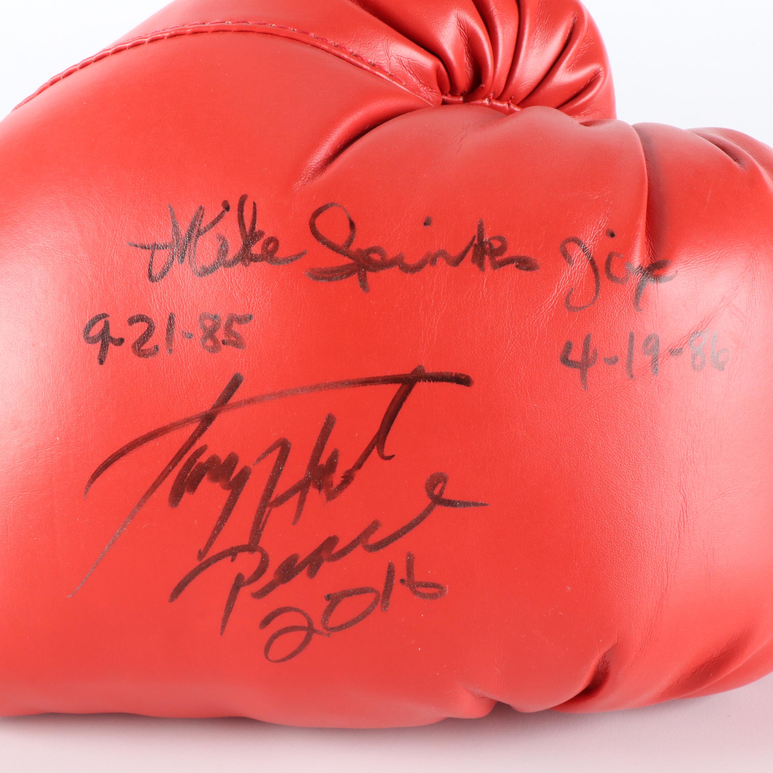 Mike Spinks and Larry Holmes Signed Everlast Boxing Glove, JSA