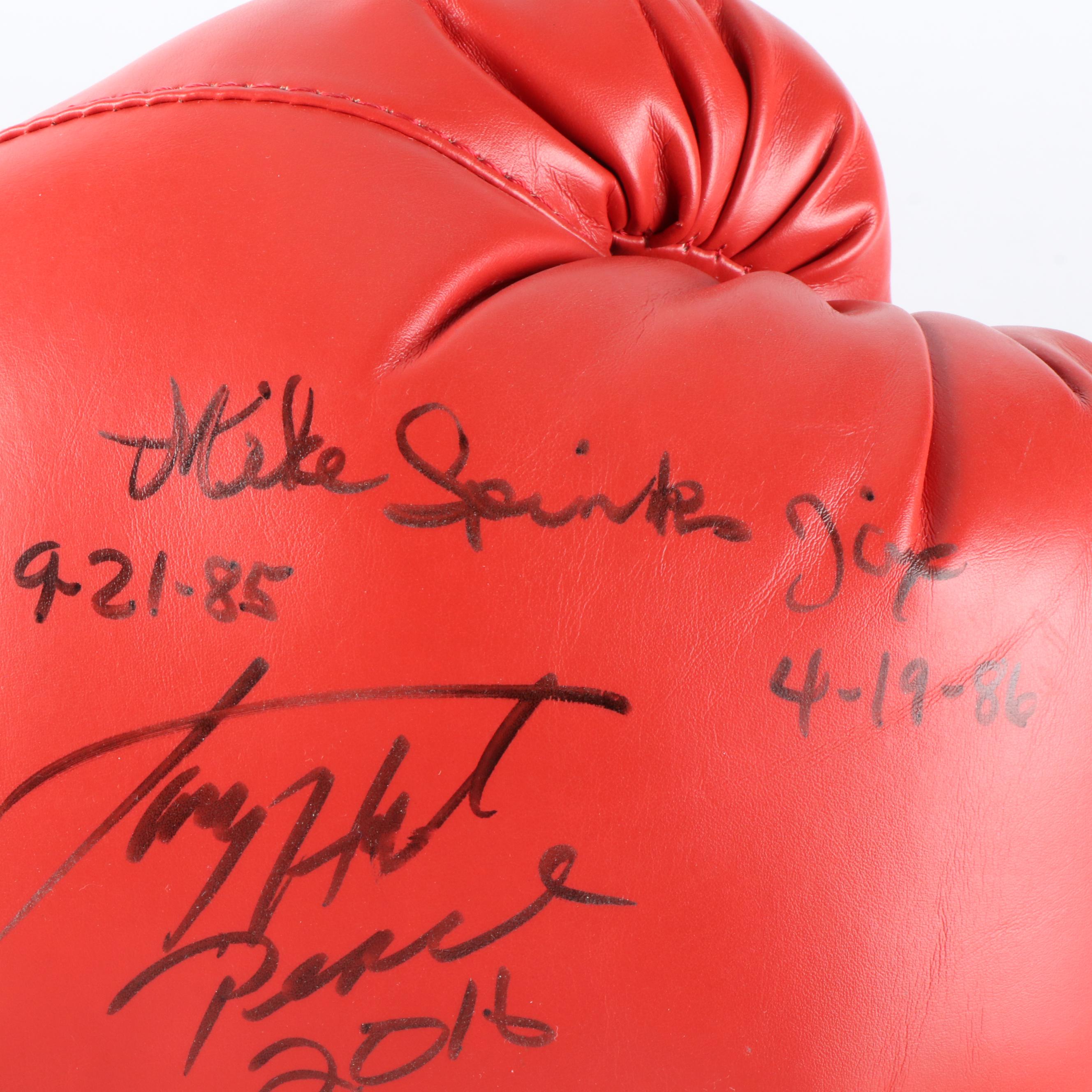 Mike Spinks and Larry Holmes Signed Everlast Boxing Glove, JSA