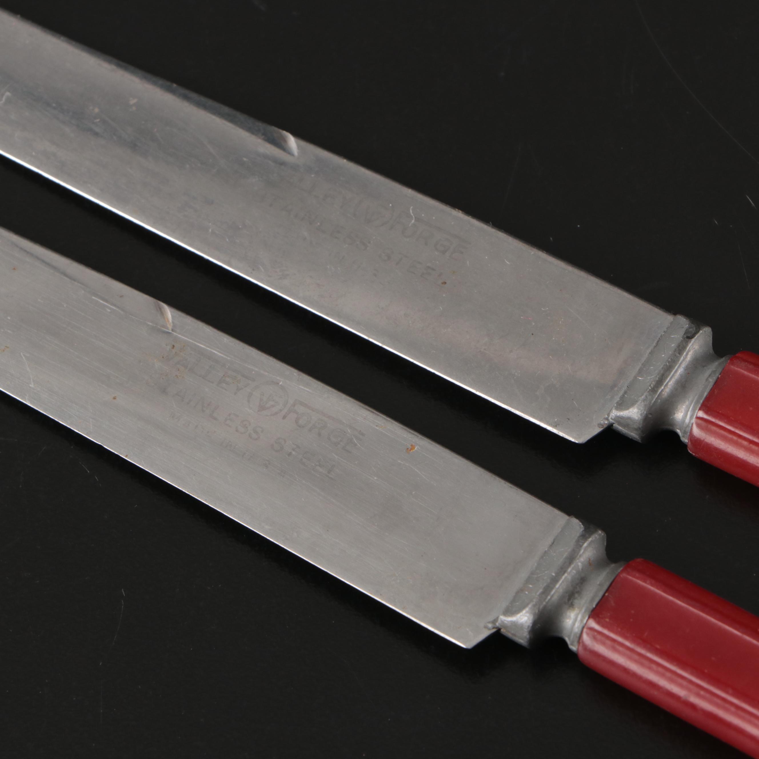 Anchor Hocking Banded Glasses with Other Coupes and Bakelite Flatware