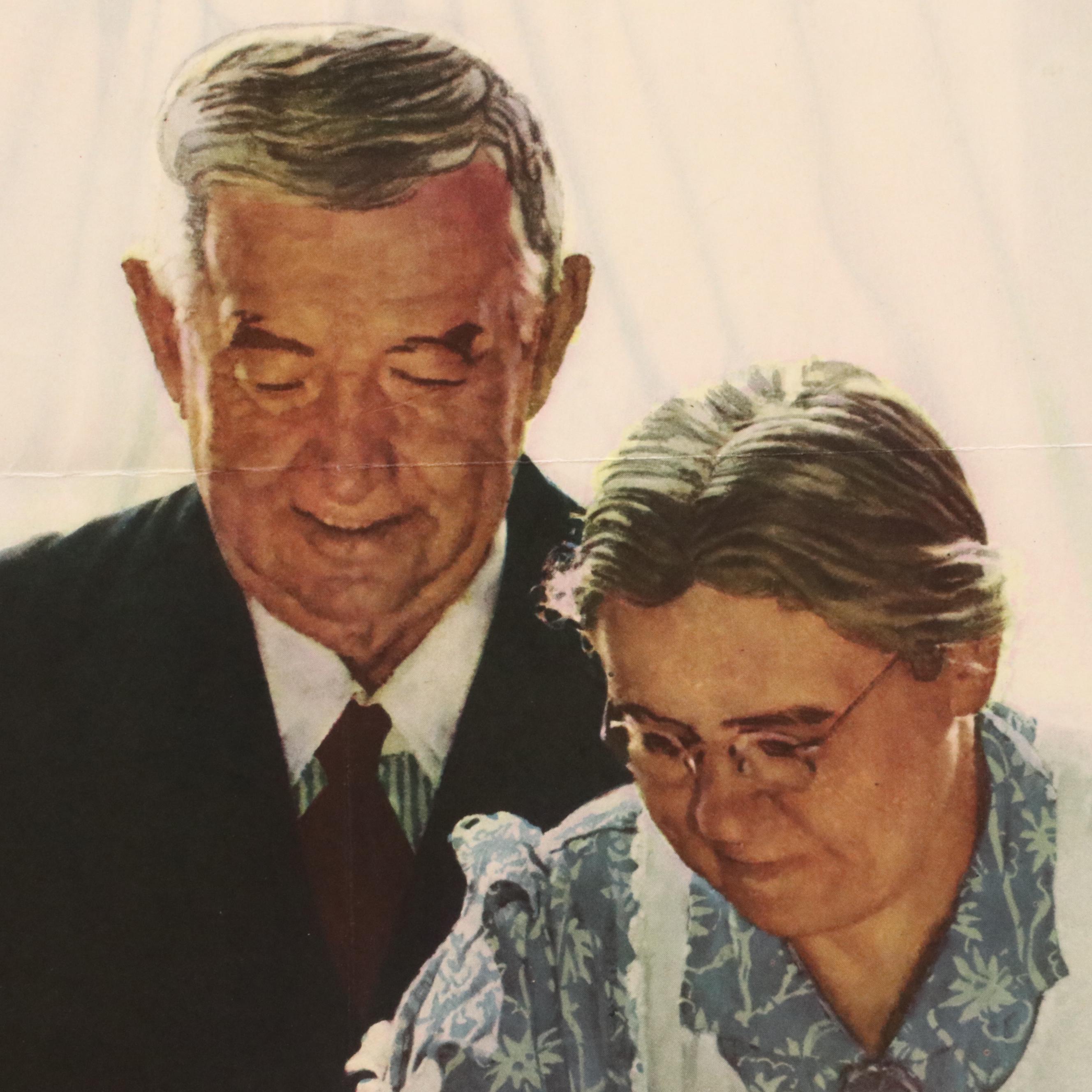 WWII OWI War Bonds Poster After Norman Rockwell "Ours... to fight for," 1943