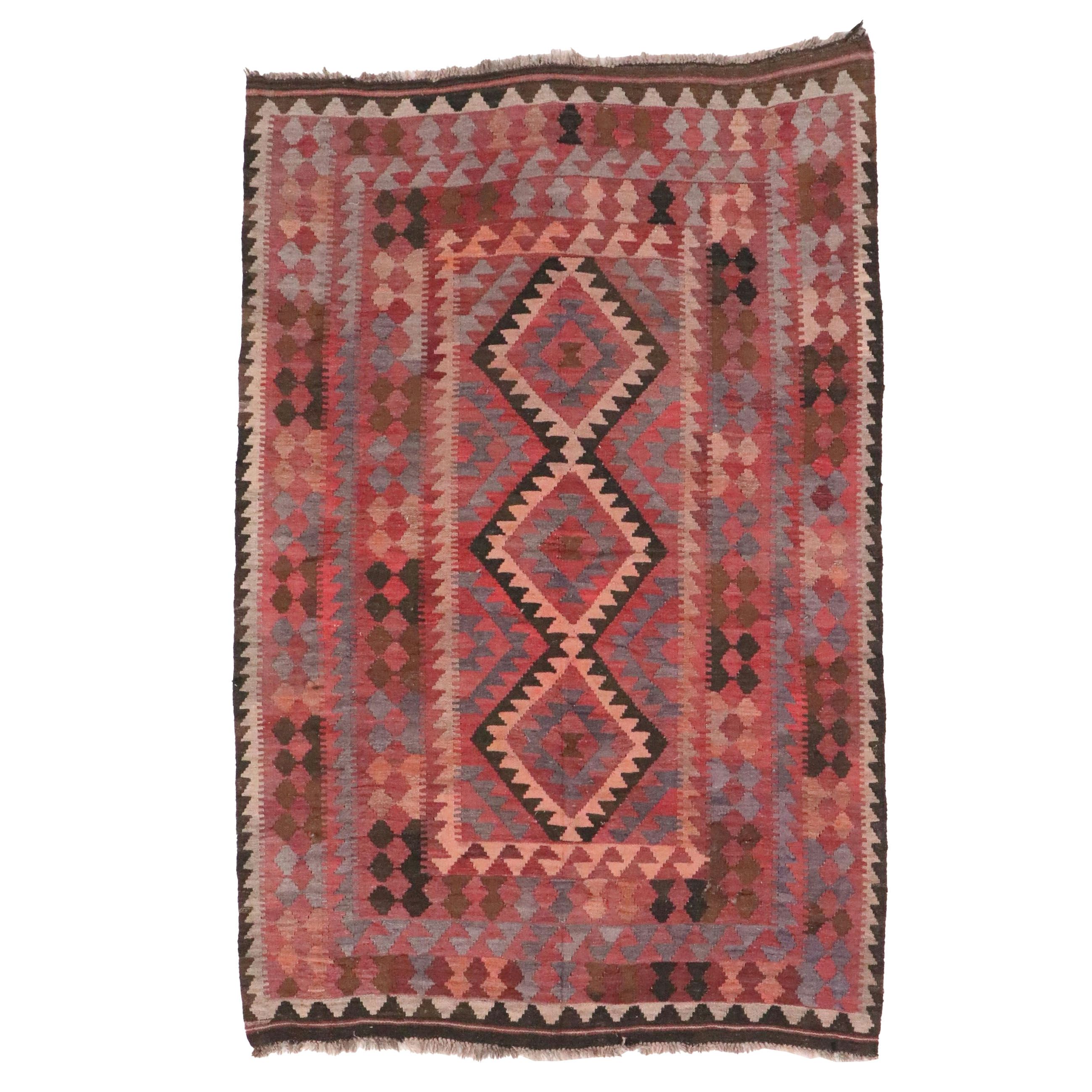 4'9 x 7'7 Handwoven Turkish Kilim Area Rug