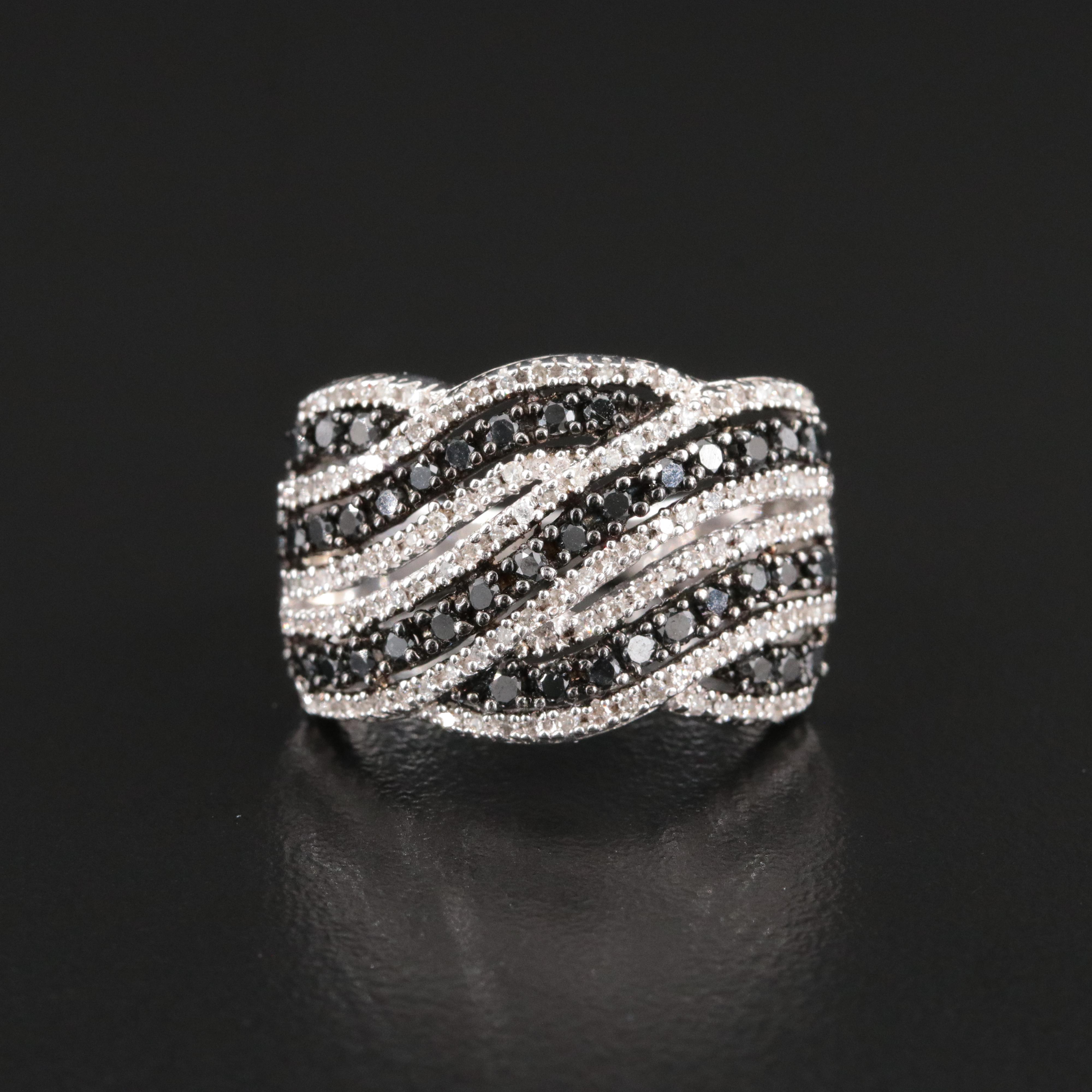 Sterling 1.00 CTW Diamond Ring Featuring Fancy Black