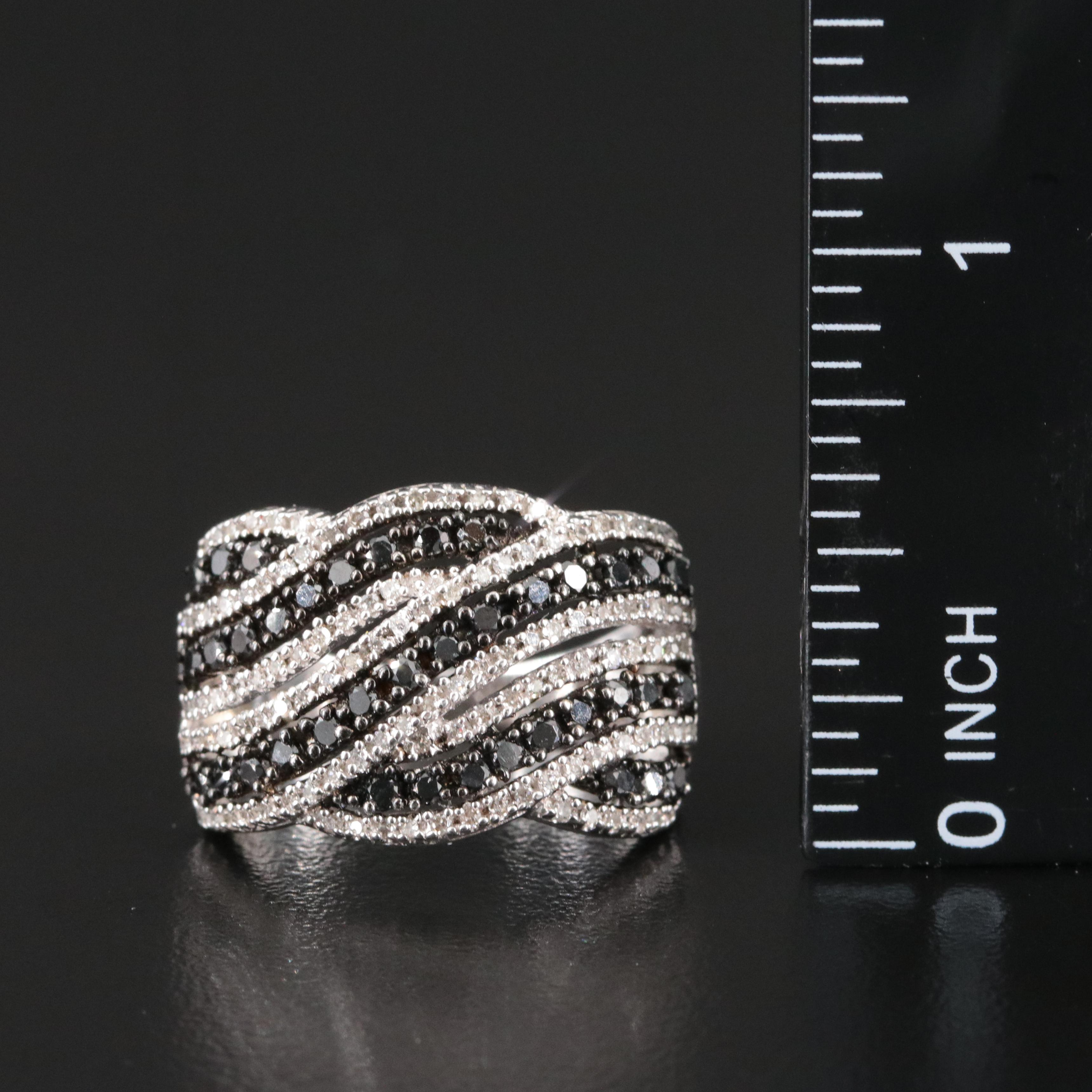 Sterling 1.00 CTW Diamond Ring Featuring Fancy Black