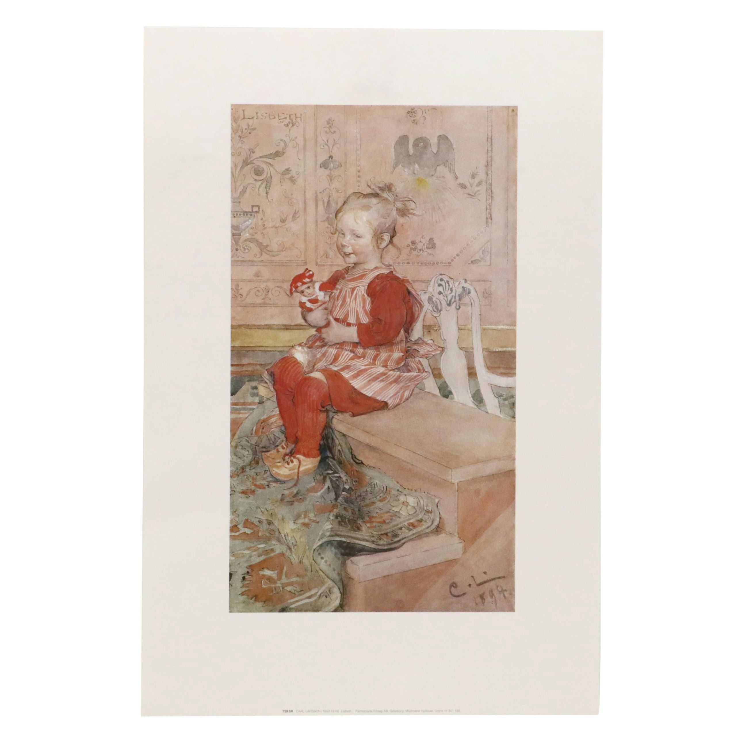 After Carl Larsson Offset Lithograph "Lisbeth"
