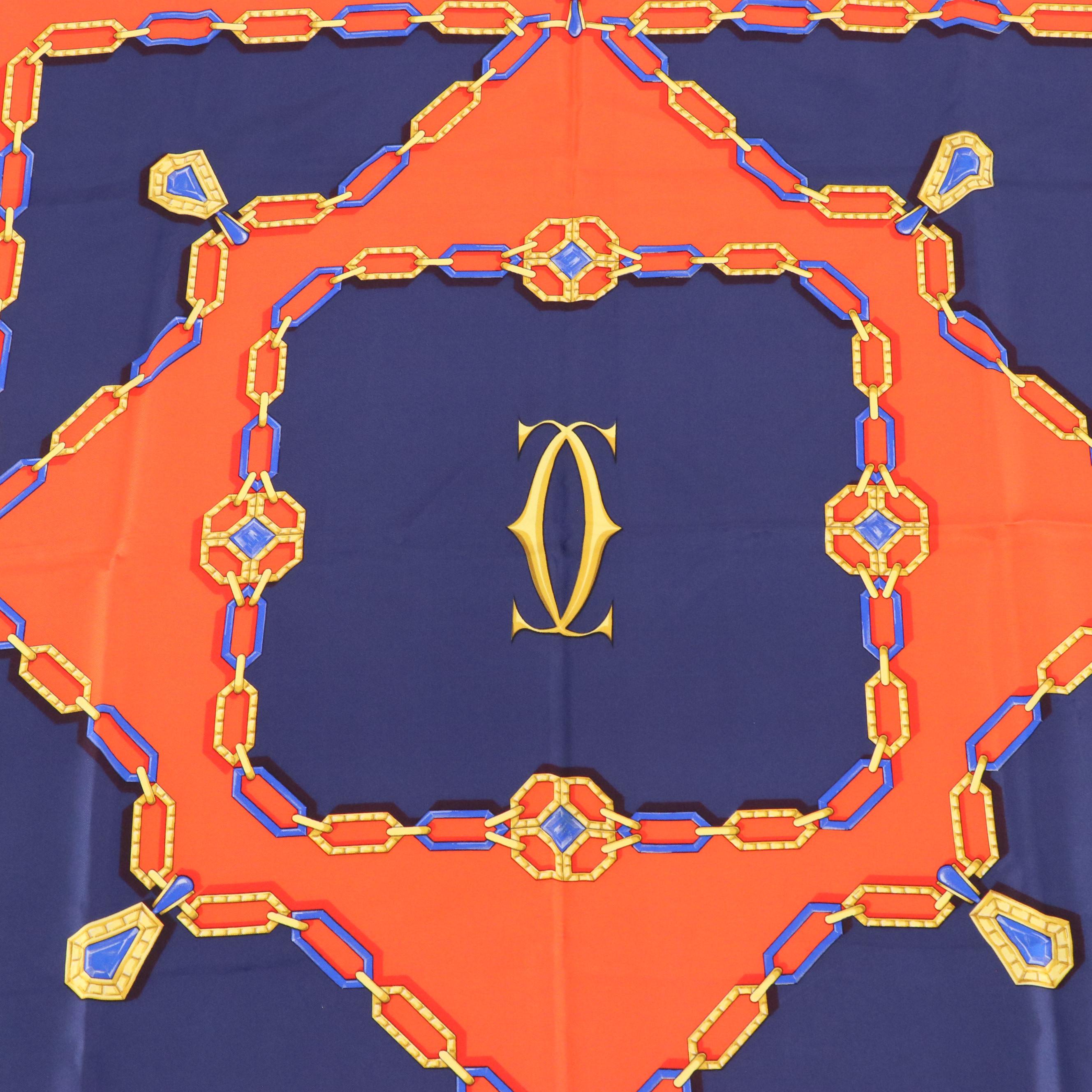 Cartier Must de Cartier Jeweled Link Silk Scarf