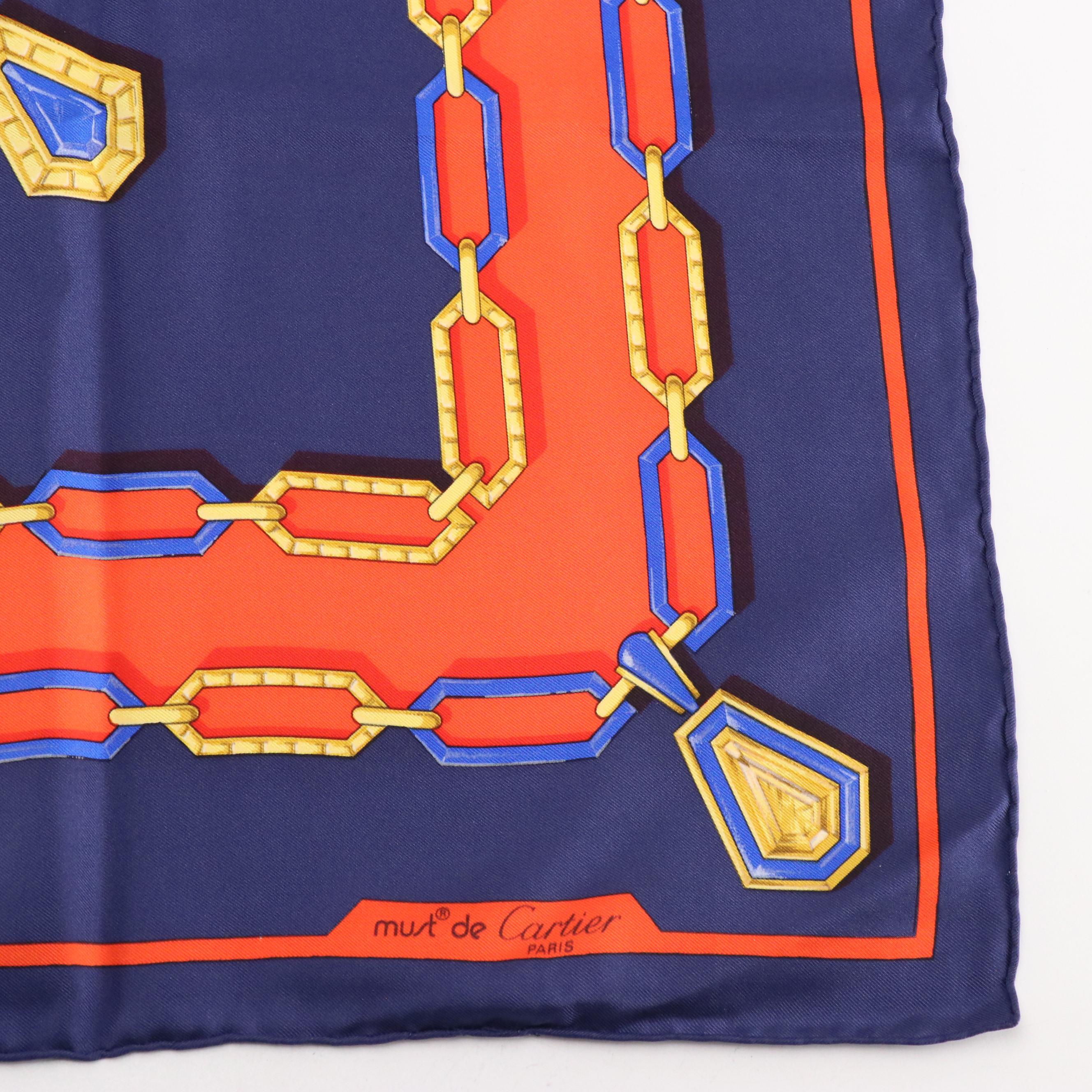 Cartier Must de Cartier Jeweled Link Silk Scarf