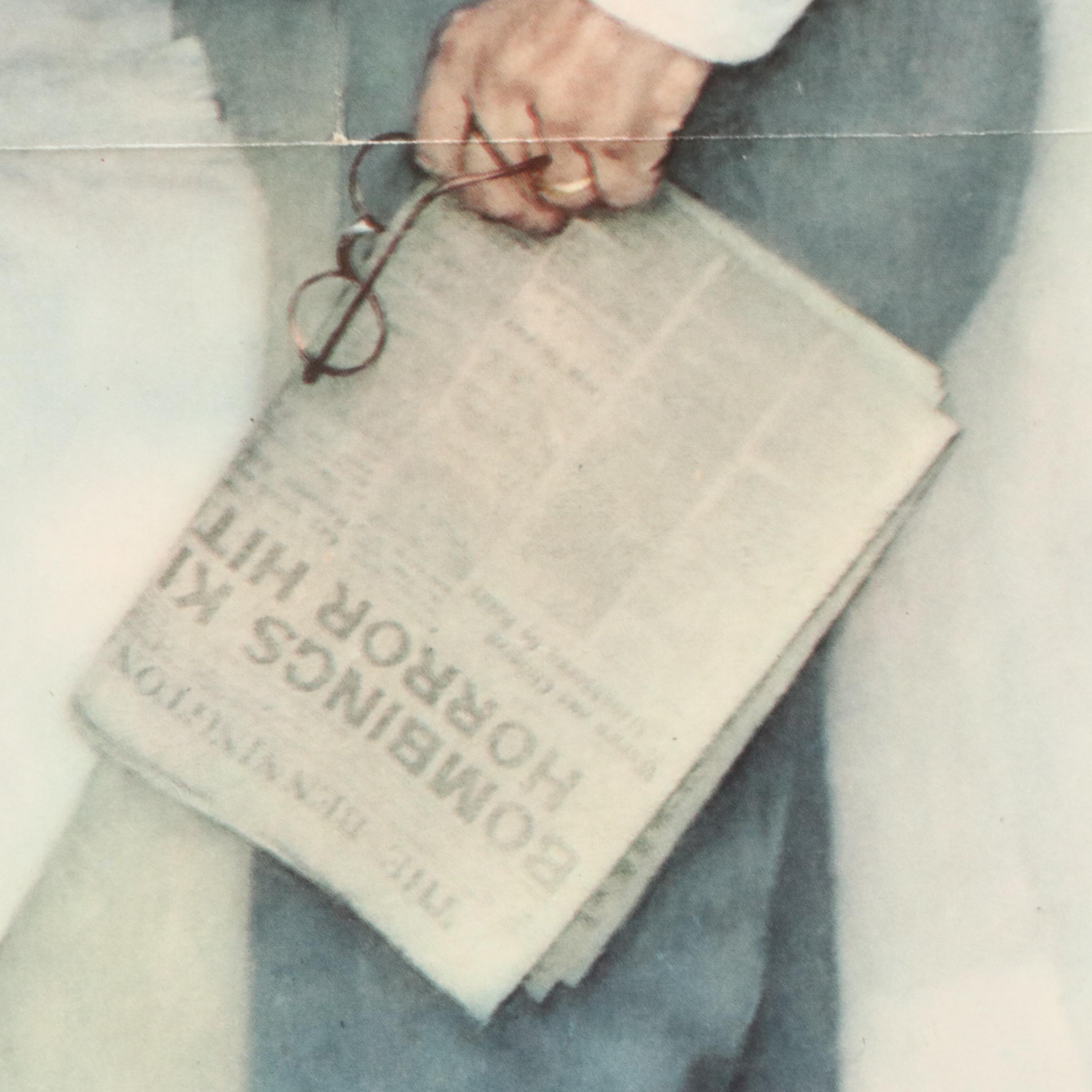 WWII OWI War Bonds Poster After Norman Rockwell "Ours... to fight for," 1943